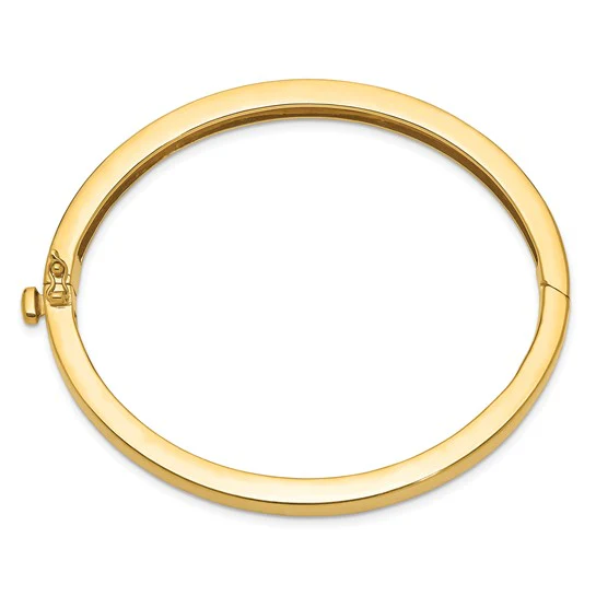 Brazalete con Bisagra en Oro Amarillo de 14K, Sólido y Pulido (6.3mm) - Image 2