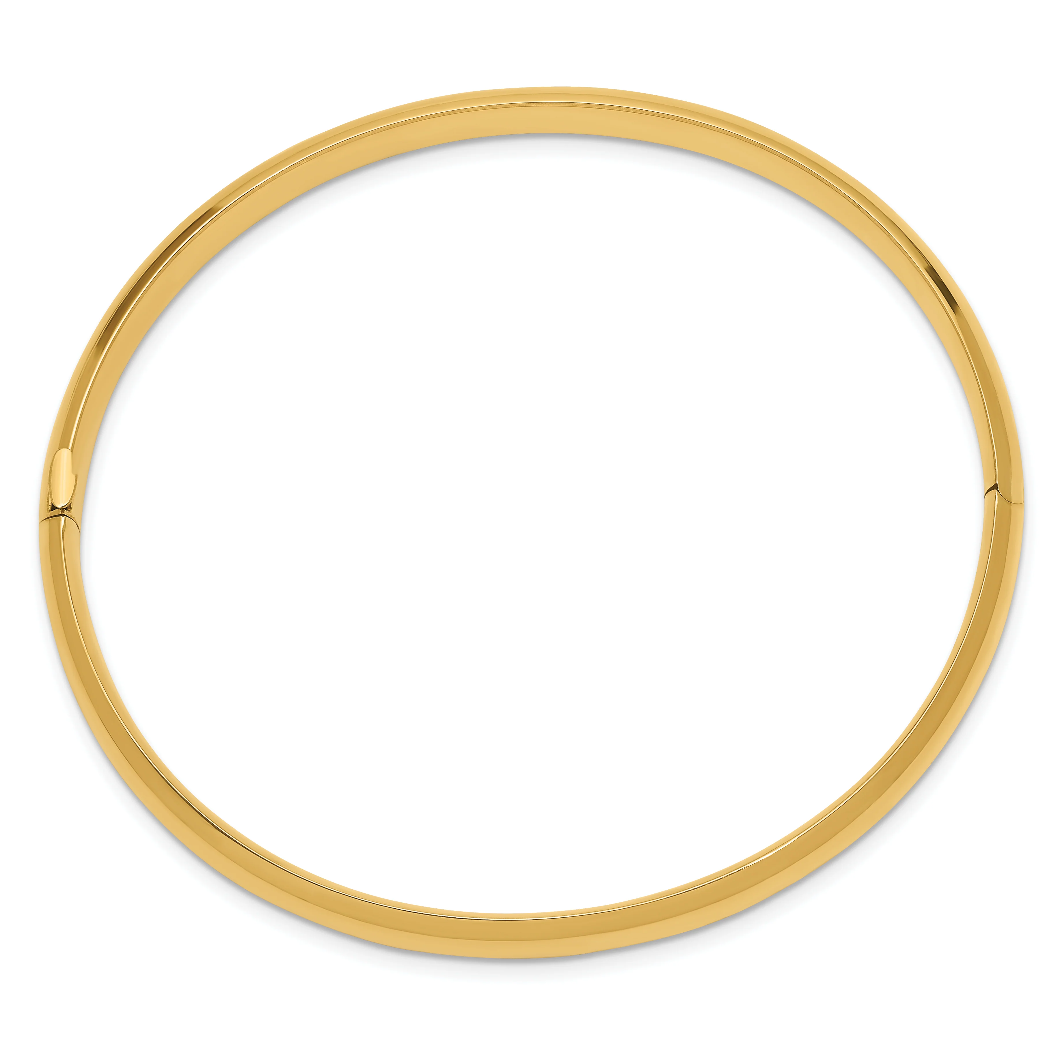 Brazalete Bangle 14K Oro Amarillo Pulido de 6.00 mm con Bisagra - Image 2