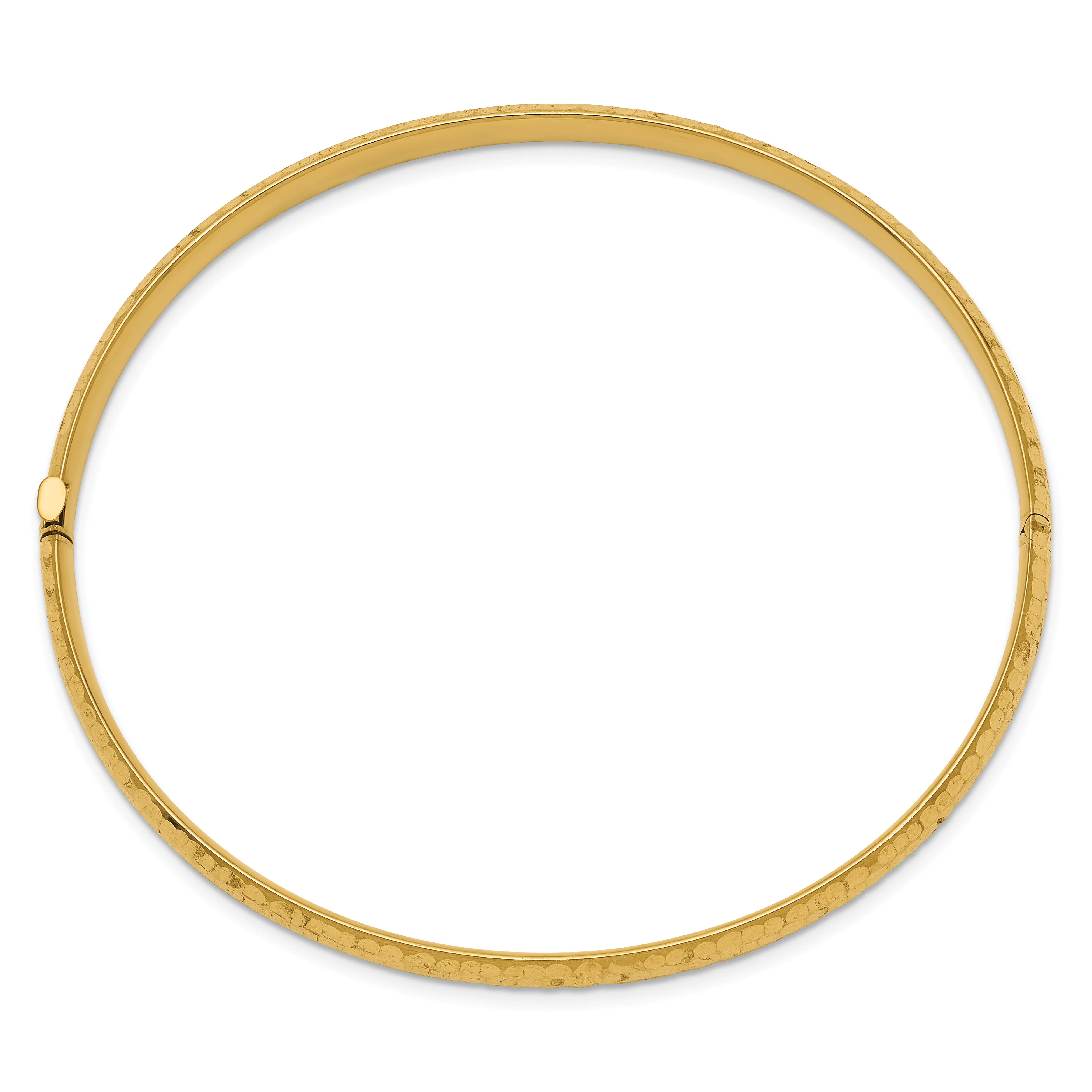Brazalete con Bisagra en Oro Amarillo de 14K con Textura Martillada (4.75mm) - Image 2