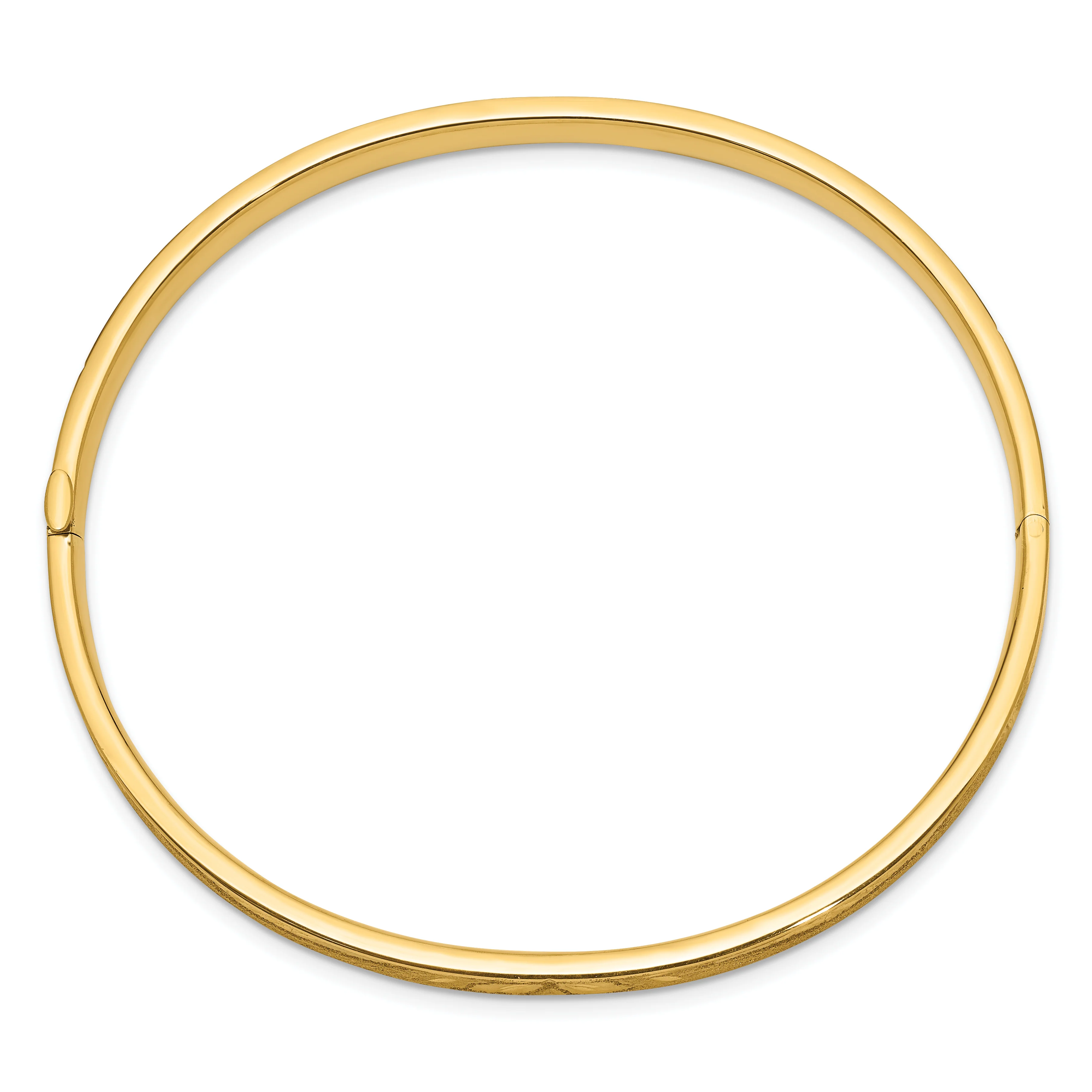 Brazalete con Bisagra en Oro Amarillo de 14K con Corte de Diamante (5mm) - Image 2