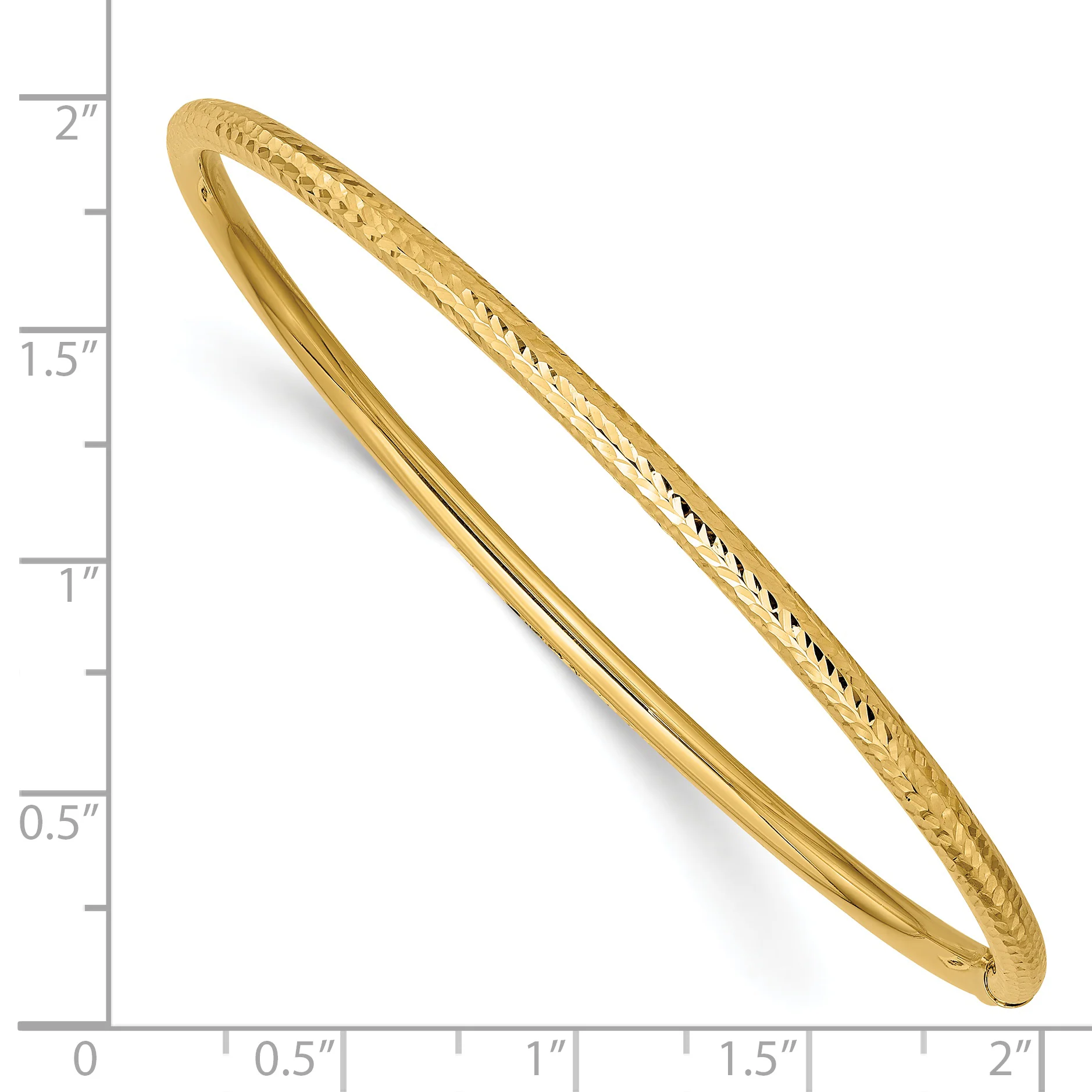 Pulsera de Tubo Cortada con Diamante de 14k y 3 mm - Image 3