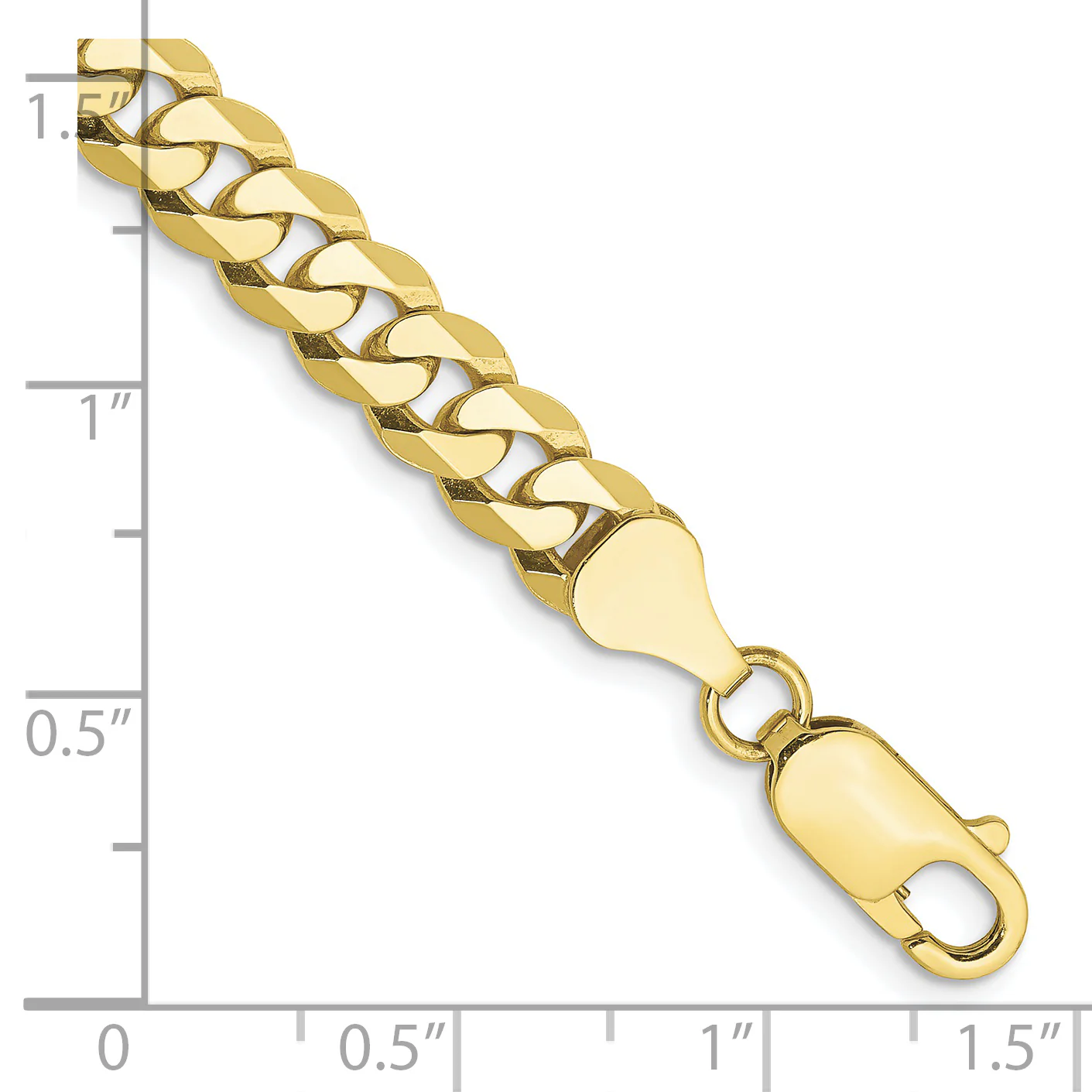 Pulsera Curb Aplanada y Biselada de Oro de 10k de 6.25 mm - Image 2