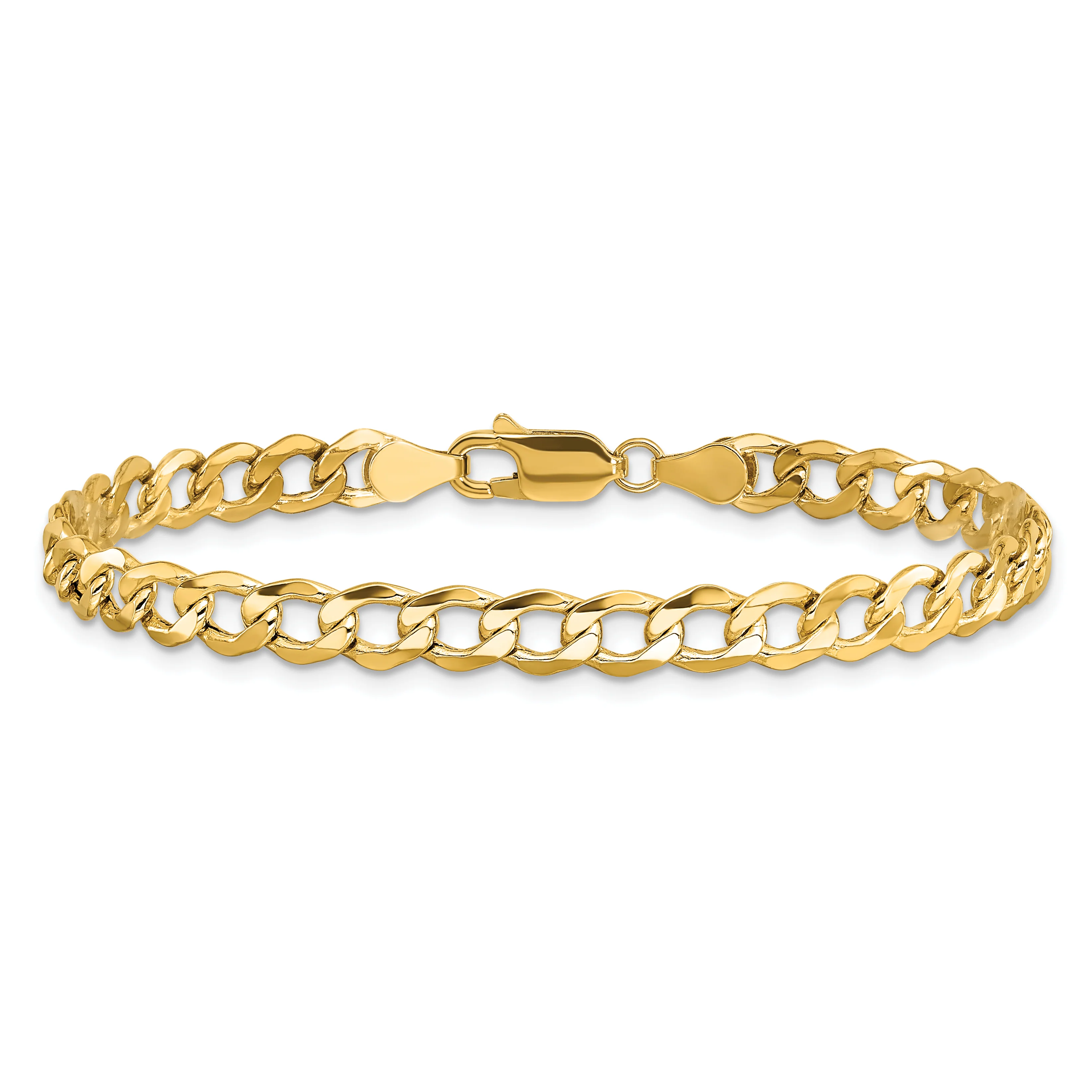 Pulsera Curb Semi-Sólida de 10k y 5.25 mm - Image 3