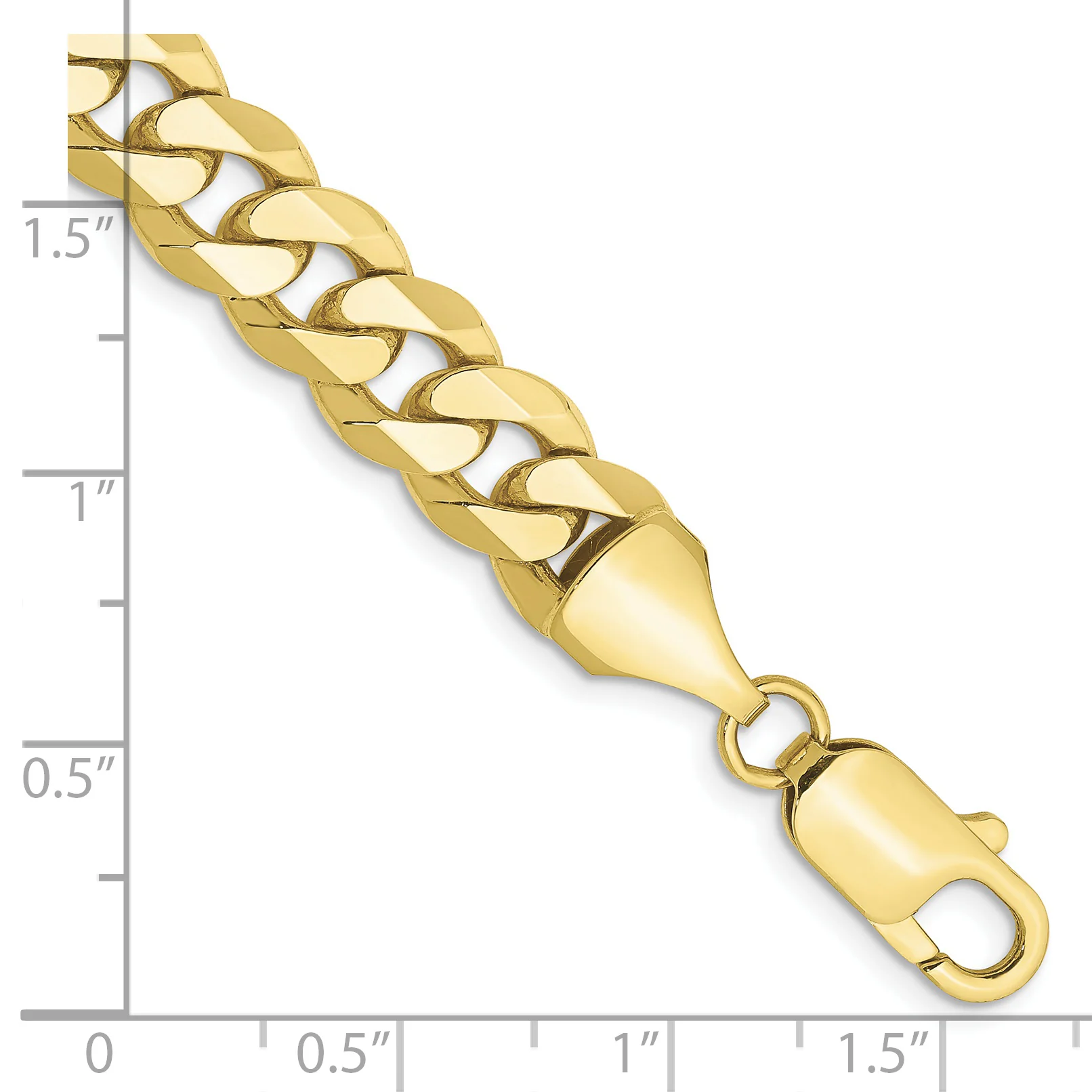 Pulsera Curb de 8.25 mm y 10k con Bisel Plano - Image 2