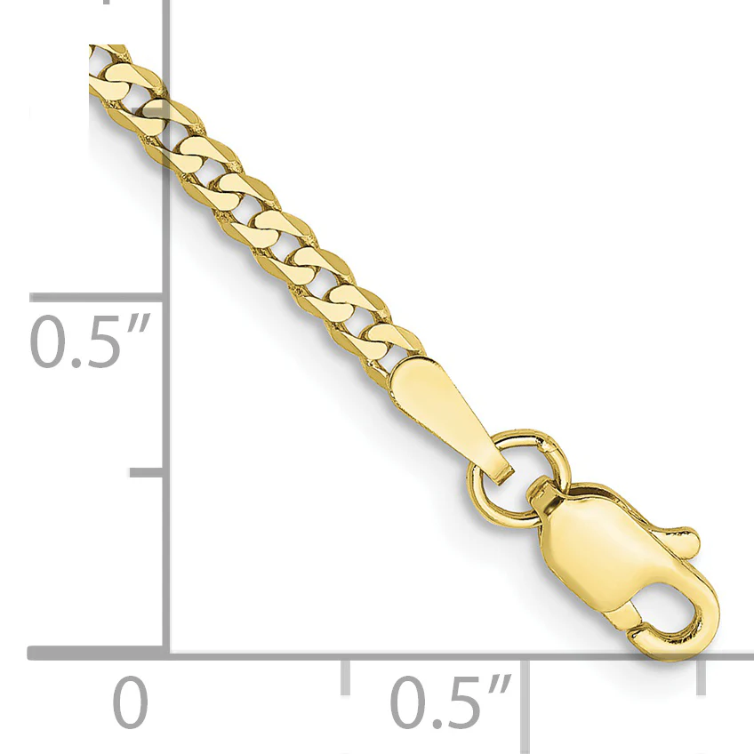 Pulsera Curb de 2.2 mm y 10k con Bisel Plano - Image 2