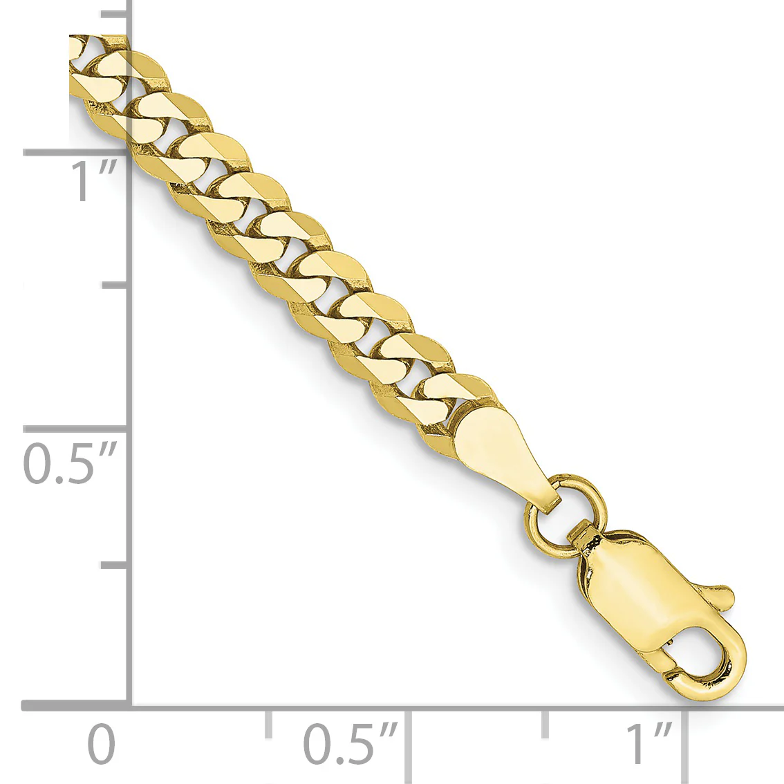 Pulsera Curb de 3.9 mm y 10k con Bisel Plano - Image 2