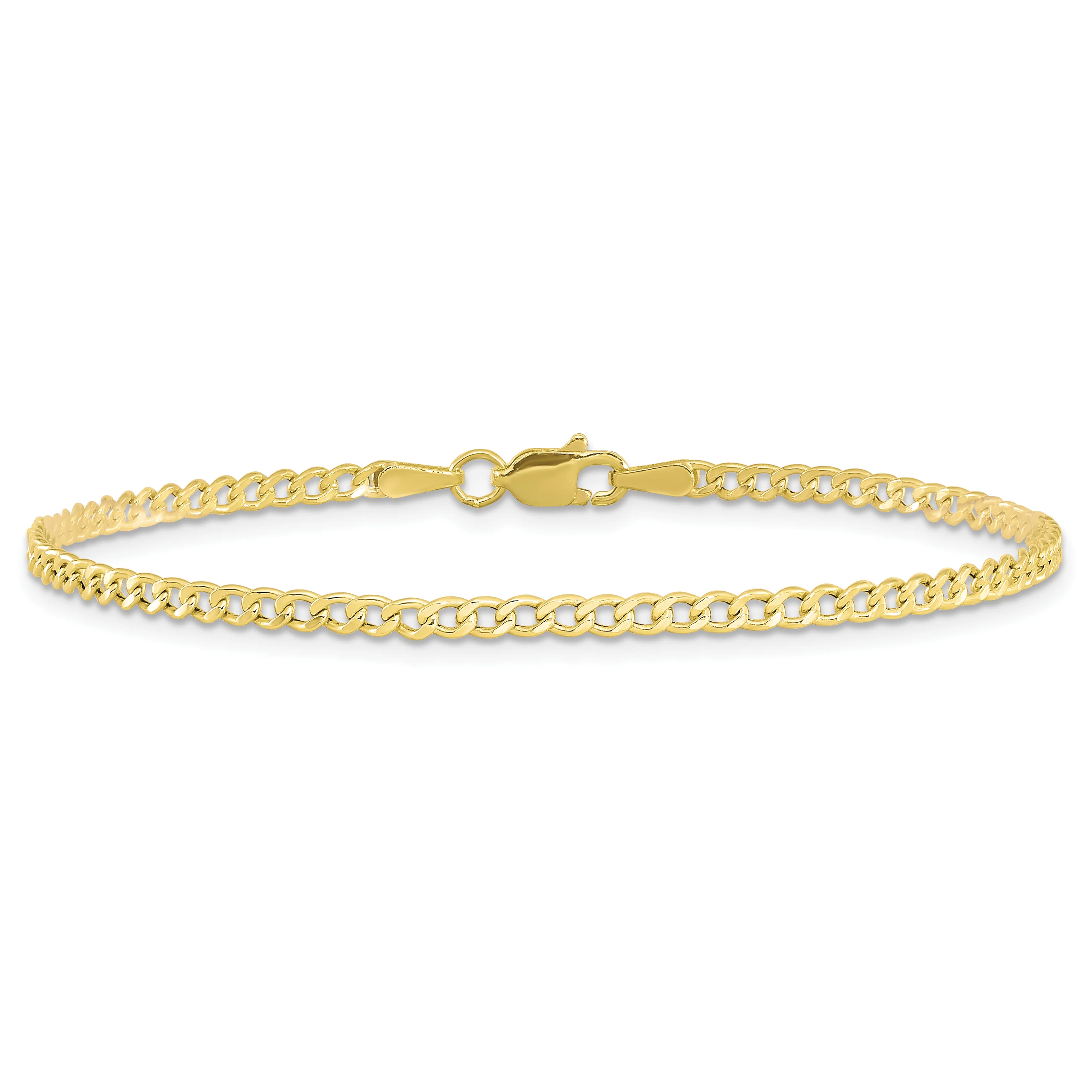Pulsera Curb Semi-Sólida de 10k y 2.5 mm - Image 3