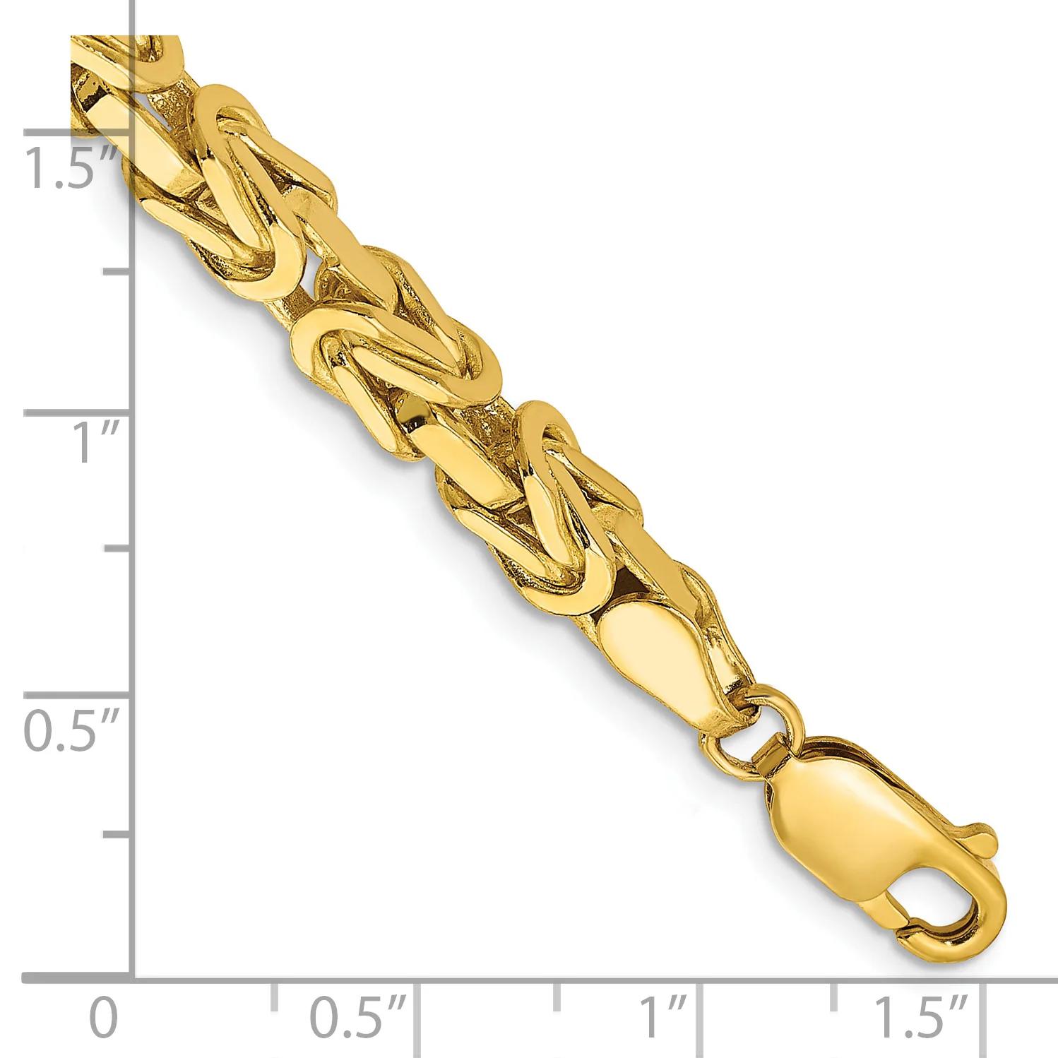 Pulsera de Oro Amarillo de 14k de 7 pulgadas y 4 mm Estilo Bizantino con Cierre de Langosta - Image 2