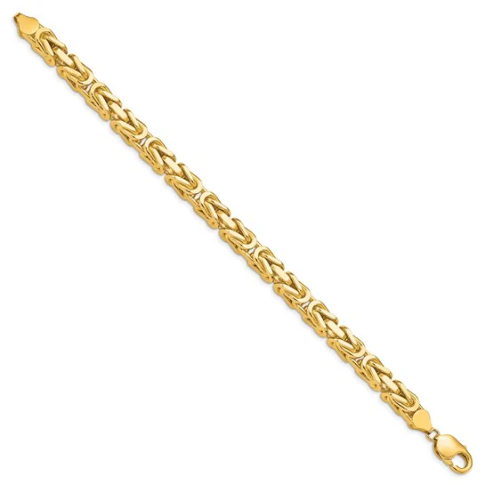 Pulsera de Oro Amarillo de 14k de 9 pulgadas y 6.5 mm Estilo Bizantino con Cierre de Langosta - Image 2