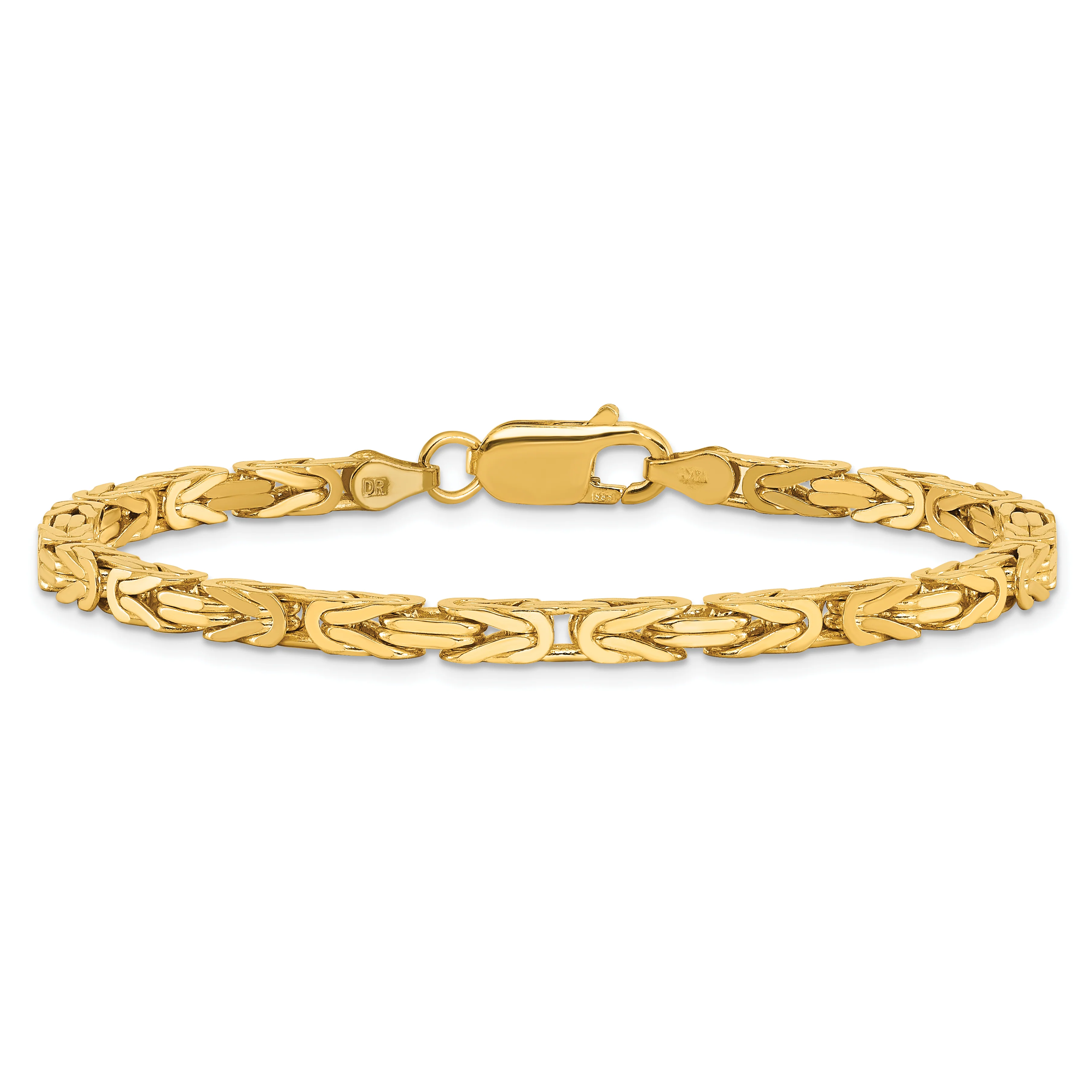 Pulsera de Oro Amarillo de 14k de 8 pulgadas y 3.25 mm Estilo Bizantino con Cierre de Langosta - Image 2