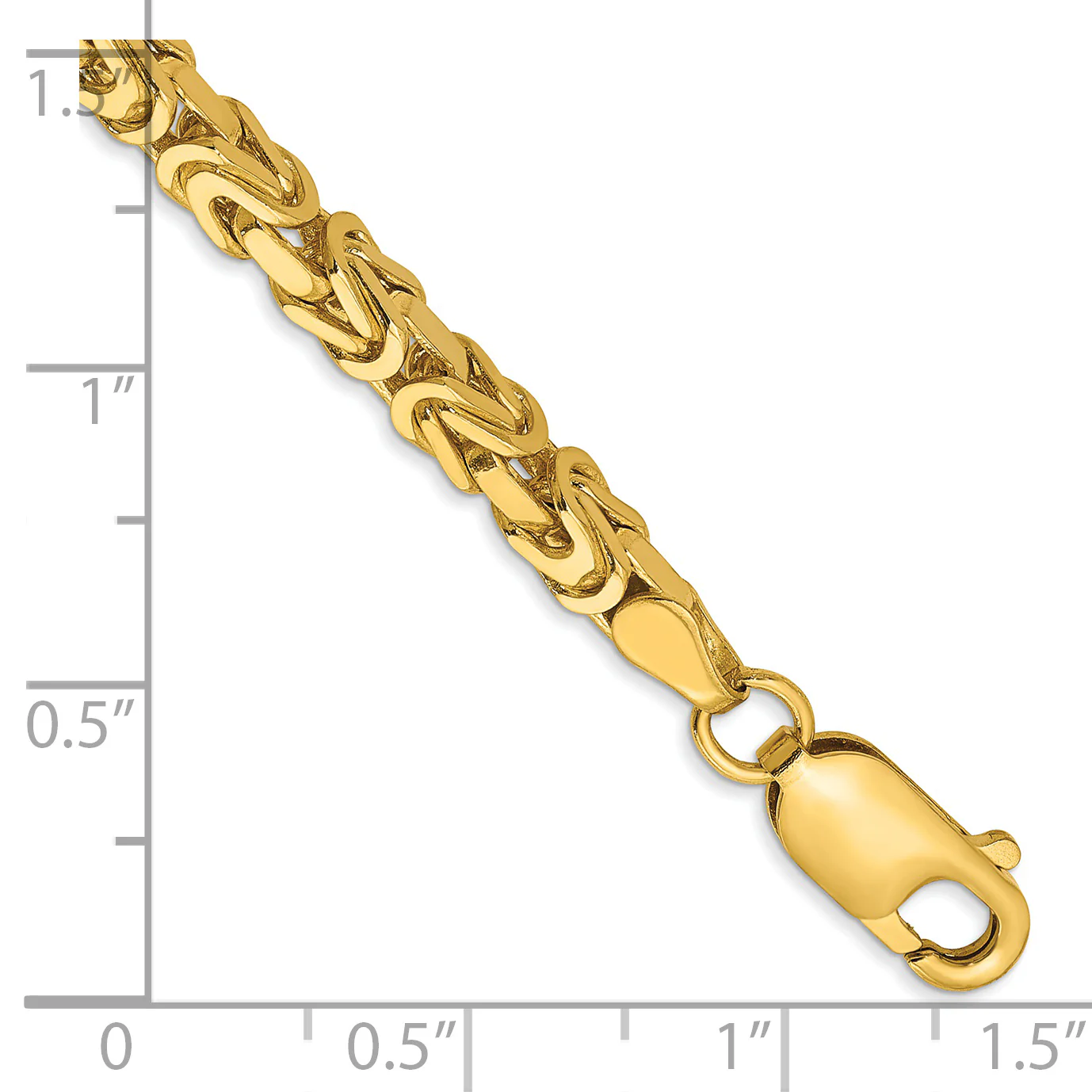 Pulsera de Oro Amarillo de 14k de 8 pulgadas y 3.25 mm Estilo Bizantino con Cierre de Langosta - Image 3