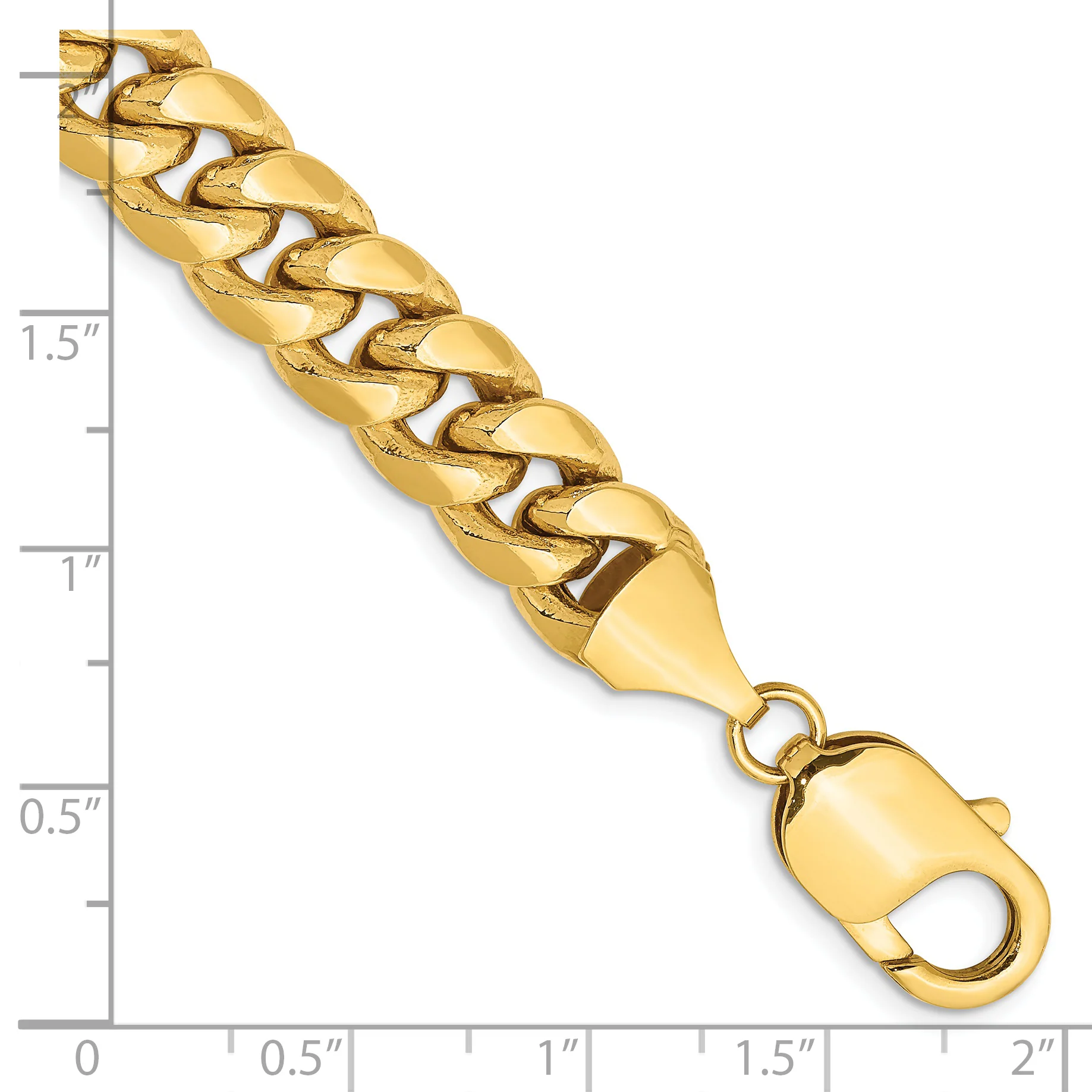 Pulsera Miami Cubana Semi-Sólida de 14k de 9.3mm Con Cierre de Langosta (Pulsera de 9 pulgadas) - Image 2