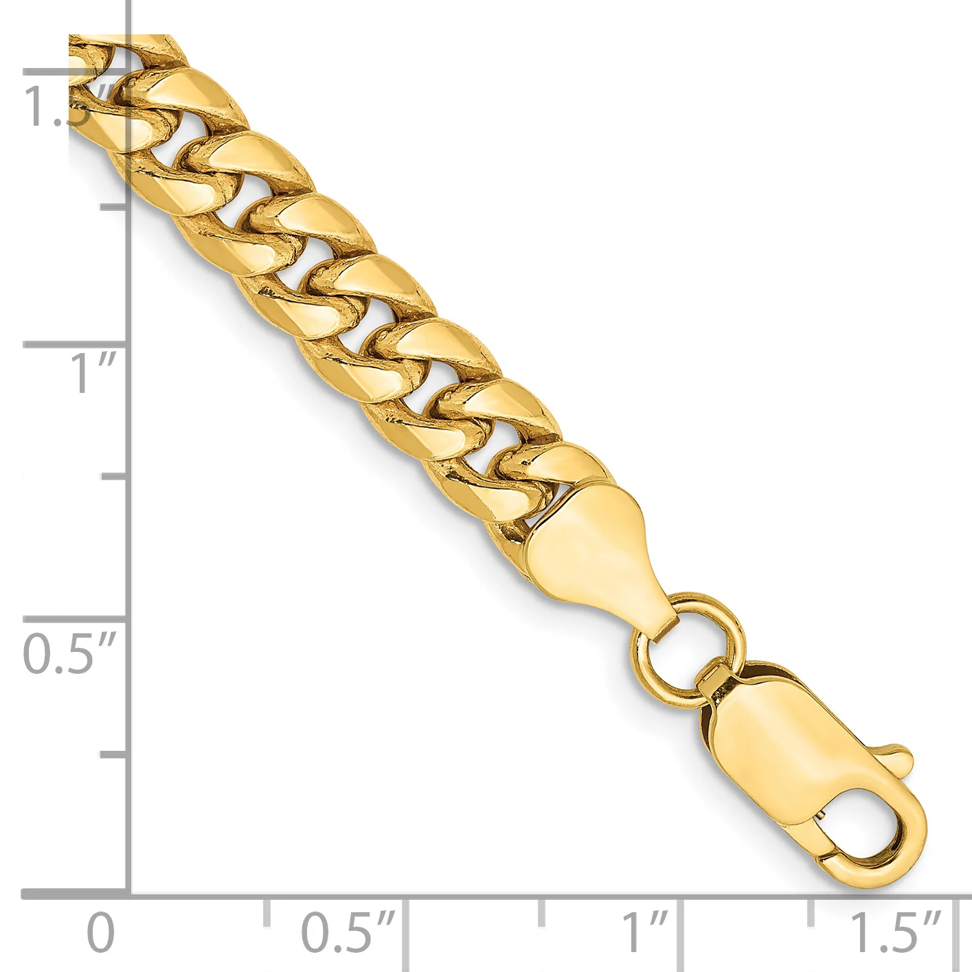 Pulsera Miami Cubana Semi-Sólida de 14k de 7 pulgadas y 6mm con Cierre de Langosta - Image 2