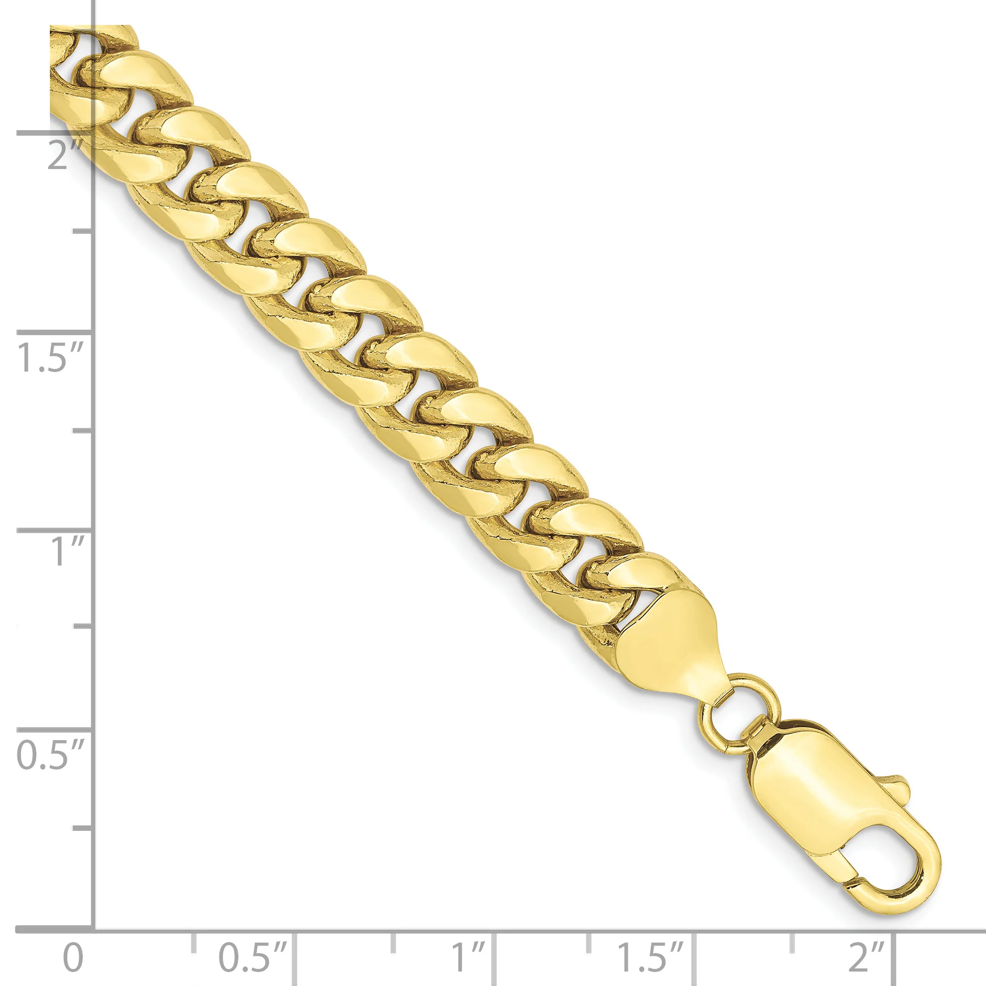 Pulsera Miami Cubana Semi-Sólida de 10k de 7.3mm - Image 2
