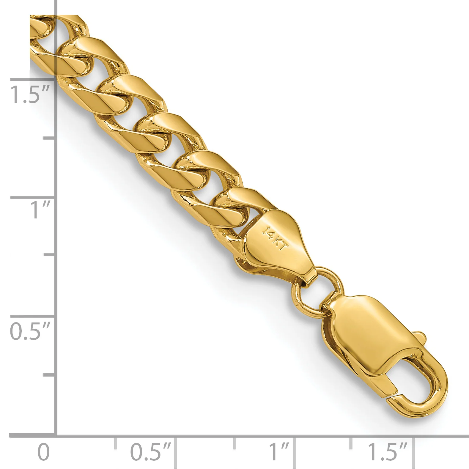 Pulsera de Eslabones Cuban Miami Sólidos 14K, 9 pulgadas, 6.25 mm, con Cierre de Langosta - Image 3