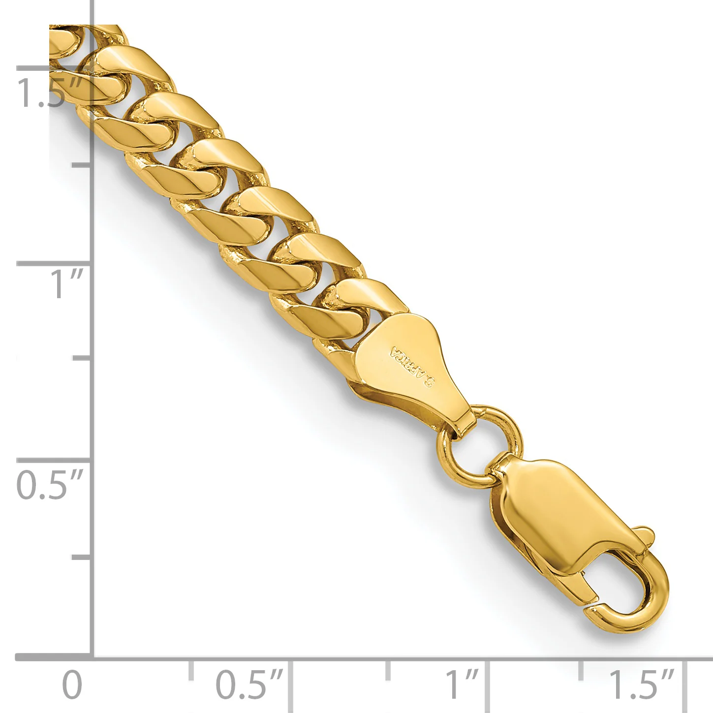 Pulsera Miami Cubana Sólida de 14k de 5.5mm con Cierre de Langosta Pulsera de 8.5 pulgadas - Image 3