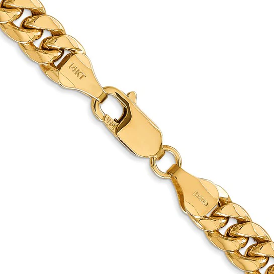 Pulsera Miami Cubana Semi-Sólida de 14k de 8 pulgadas y 6.75mm con Cierre de Langosta - Image 4