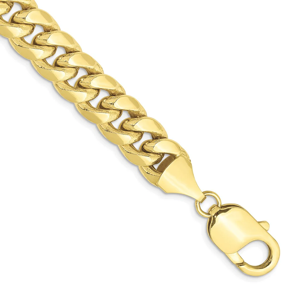Pulsera Miami Cubana Semi-Sólida de 10k de 9.3mm