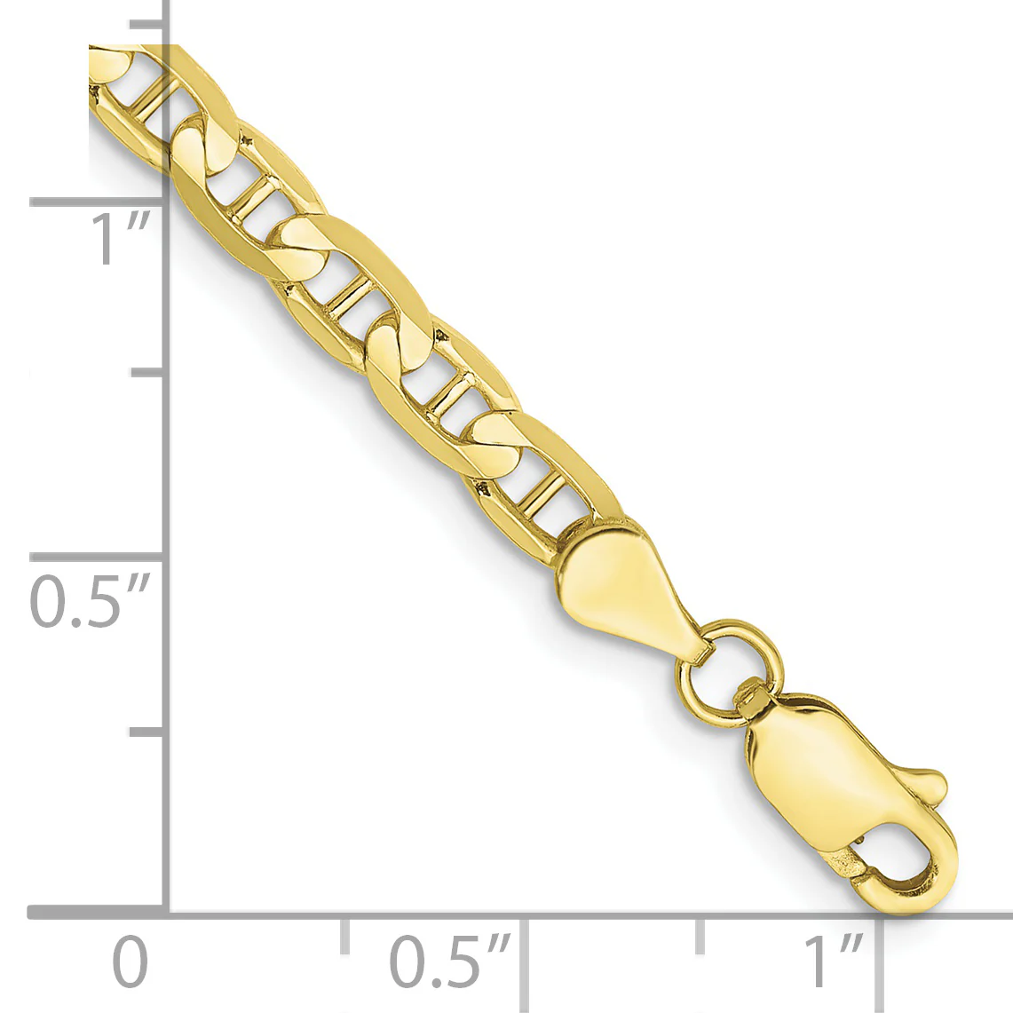 Pulsera Ancla Cóncava de Oro Amarillo de 10k, 3.75mm - Image 2