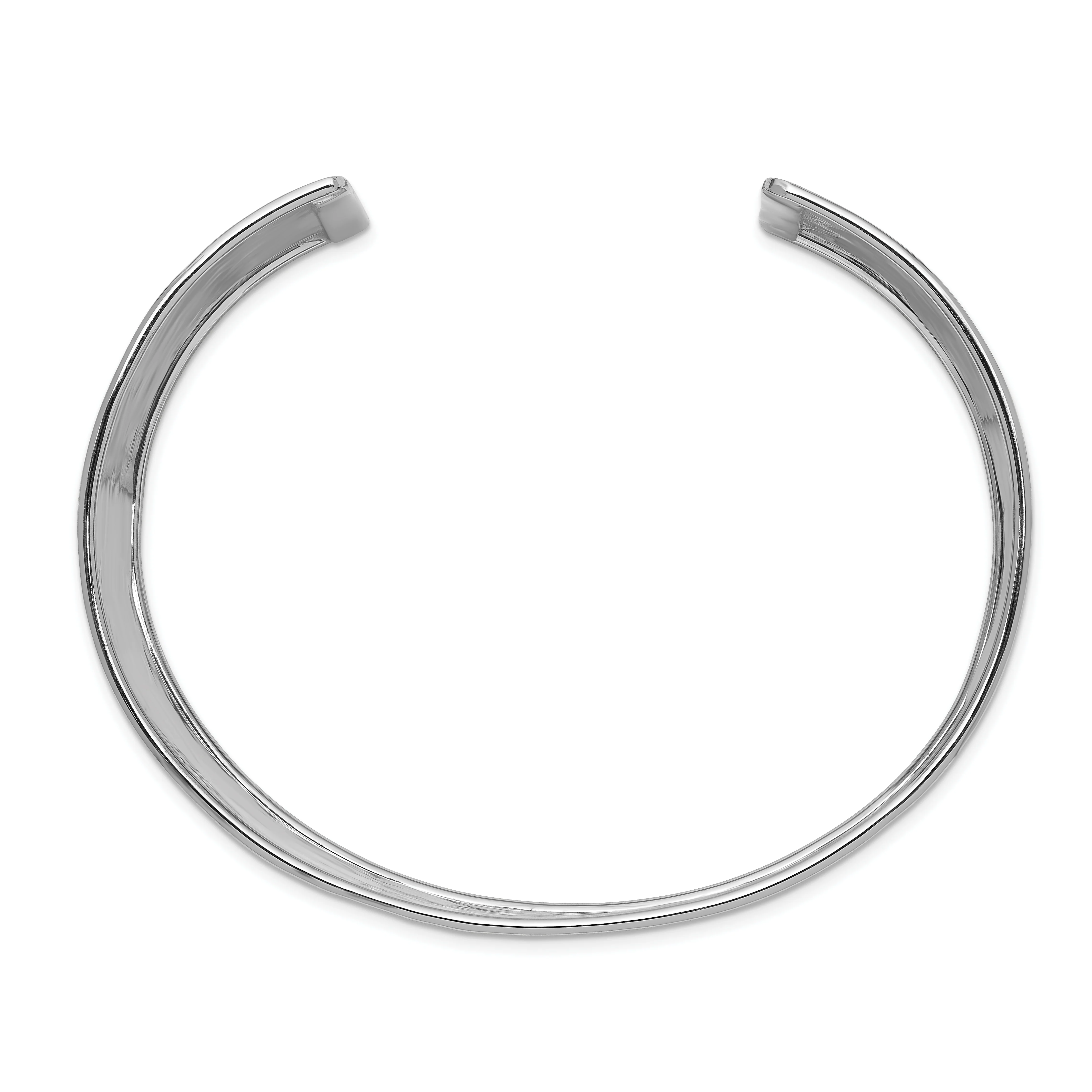 Brazalete Abierto Martillado y Pulido en Oro Blanco de 14K (37mm) - Image 2
