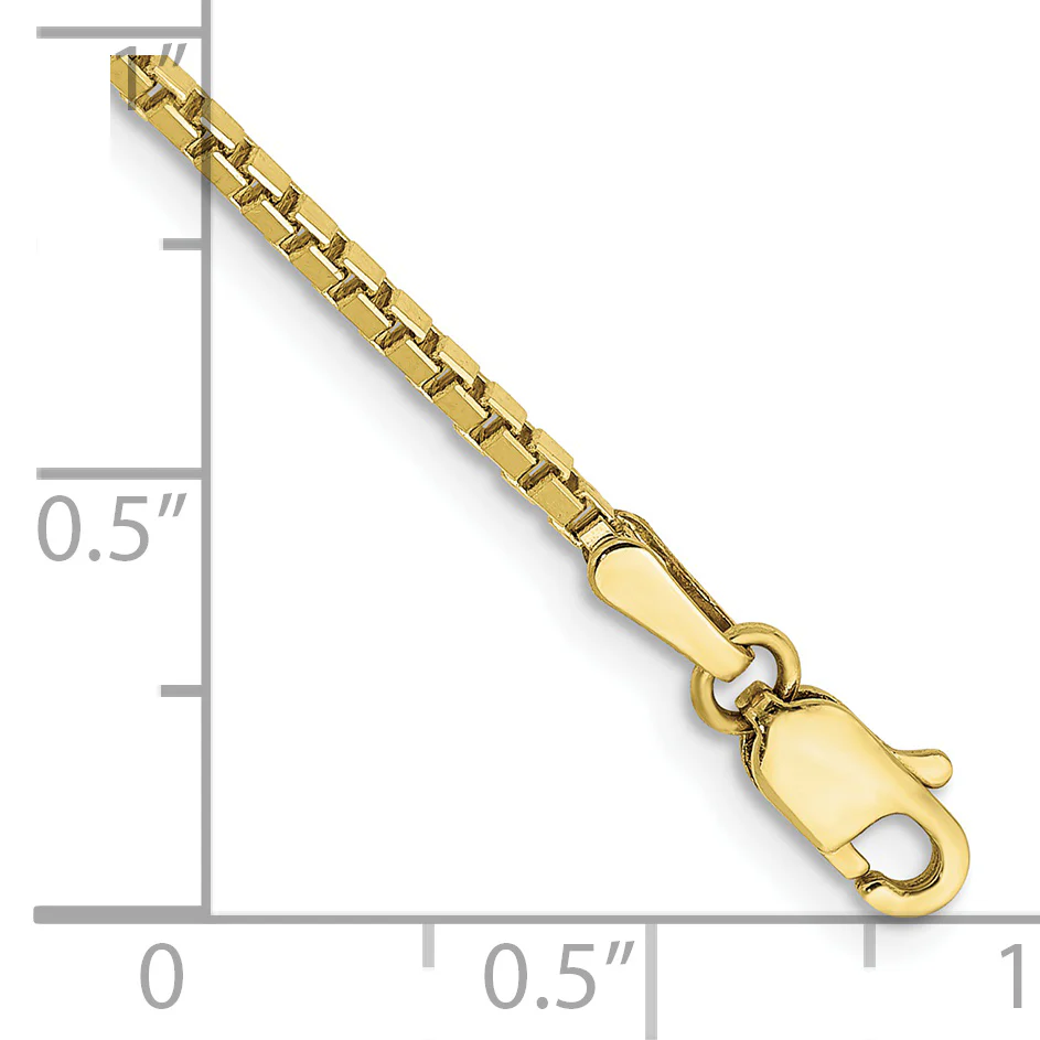 Pulsera de Caja de Oro Amarillo de 10k de 1.5mm - Image 2