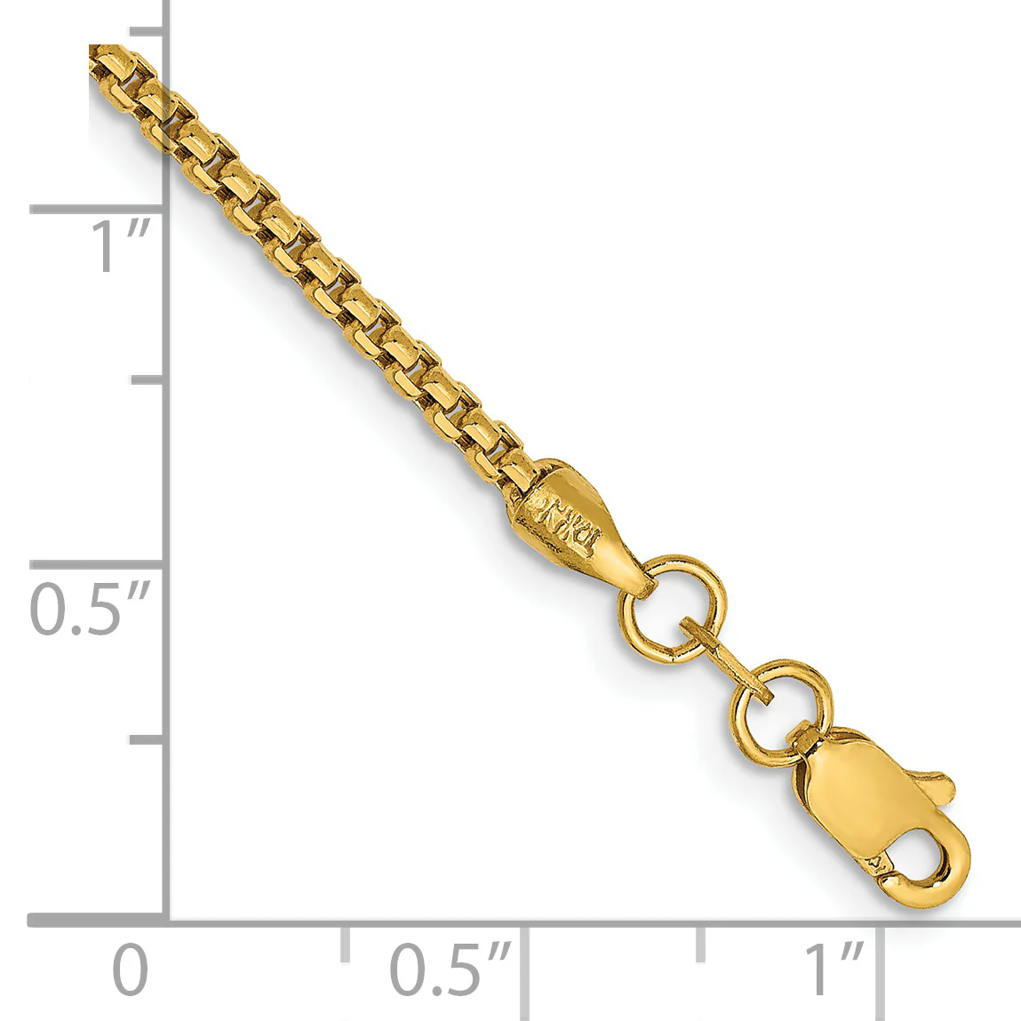 Pulsera de Oro Amarillo de 14k de 7 pulgadas y 1.75mm con Cierre de Langosta - Image 2