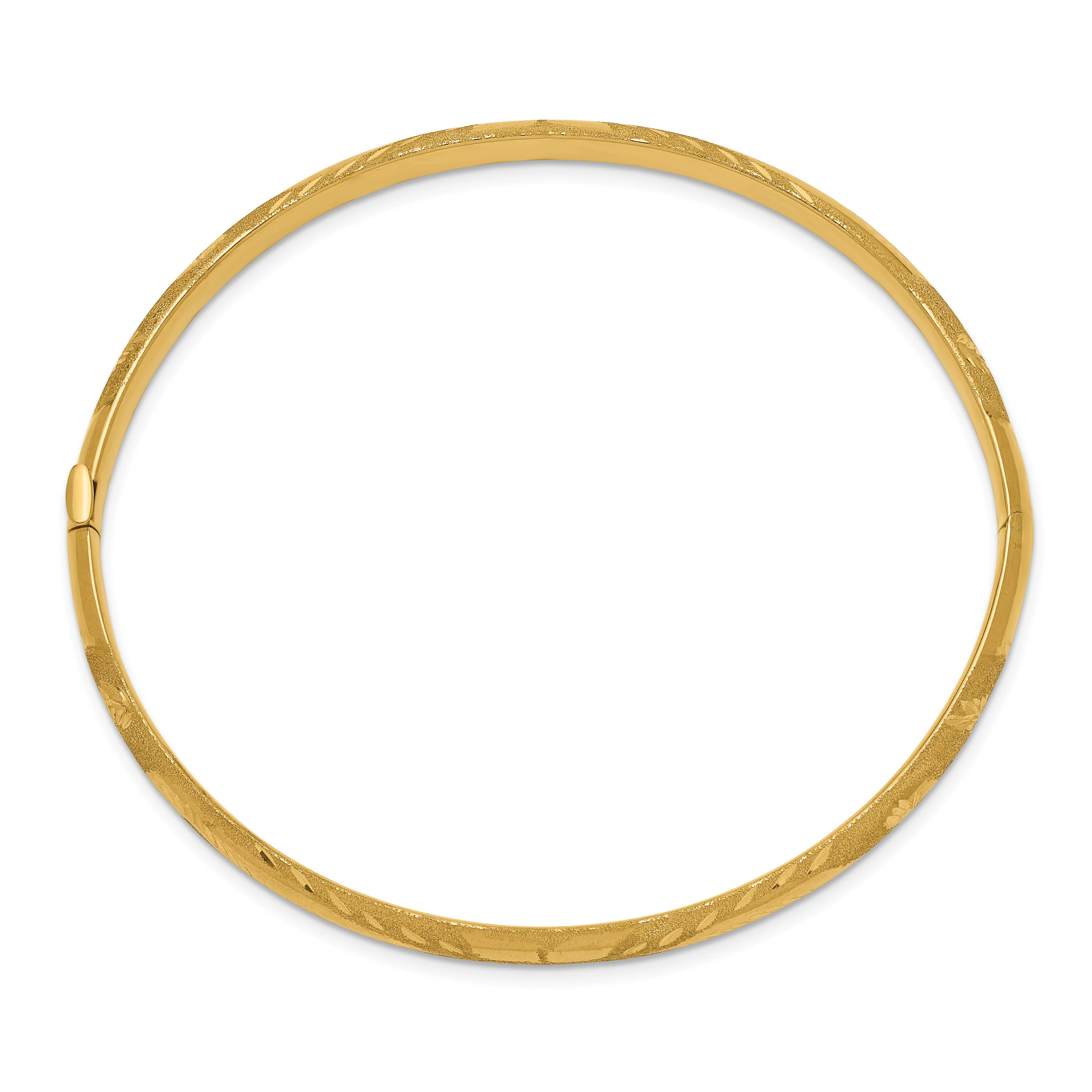 Brazalete Articulado Grabado con Corte Láser en Oro Amarillo de 14K (3/16") - Image 2