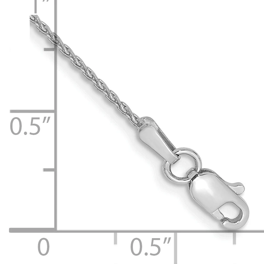 Pulsera Parisina de Trigo de 1.2mm en Oro Blanco de 14k con Cierre de Langosta de 7 pulgadas - Image 2