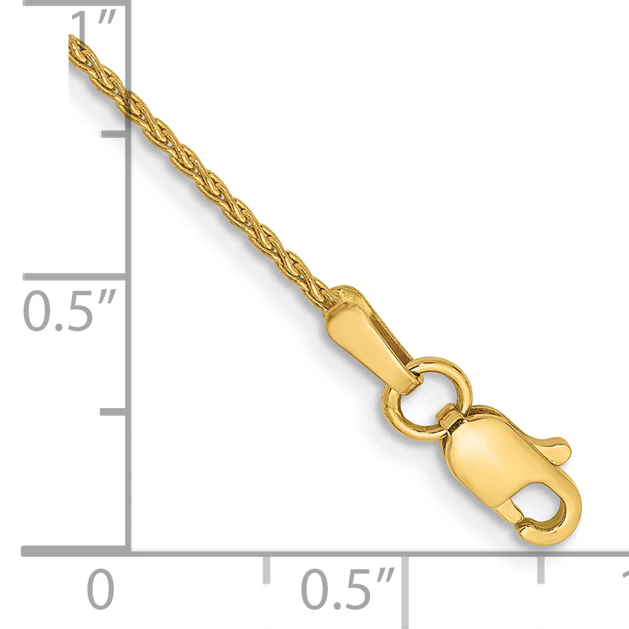Pulsera Parisina de Trigo de 1.2mm en Oro Amarillo de 14k con Cierre de Langosta de 7 pulgadas - Image 2