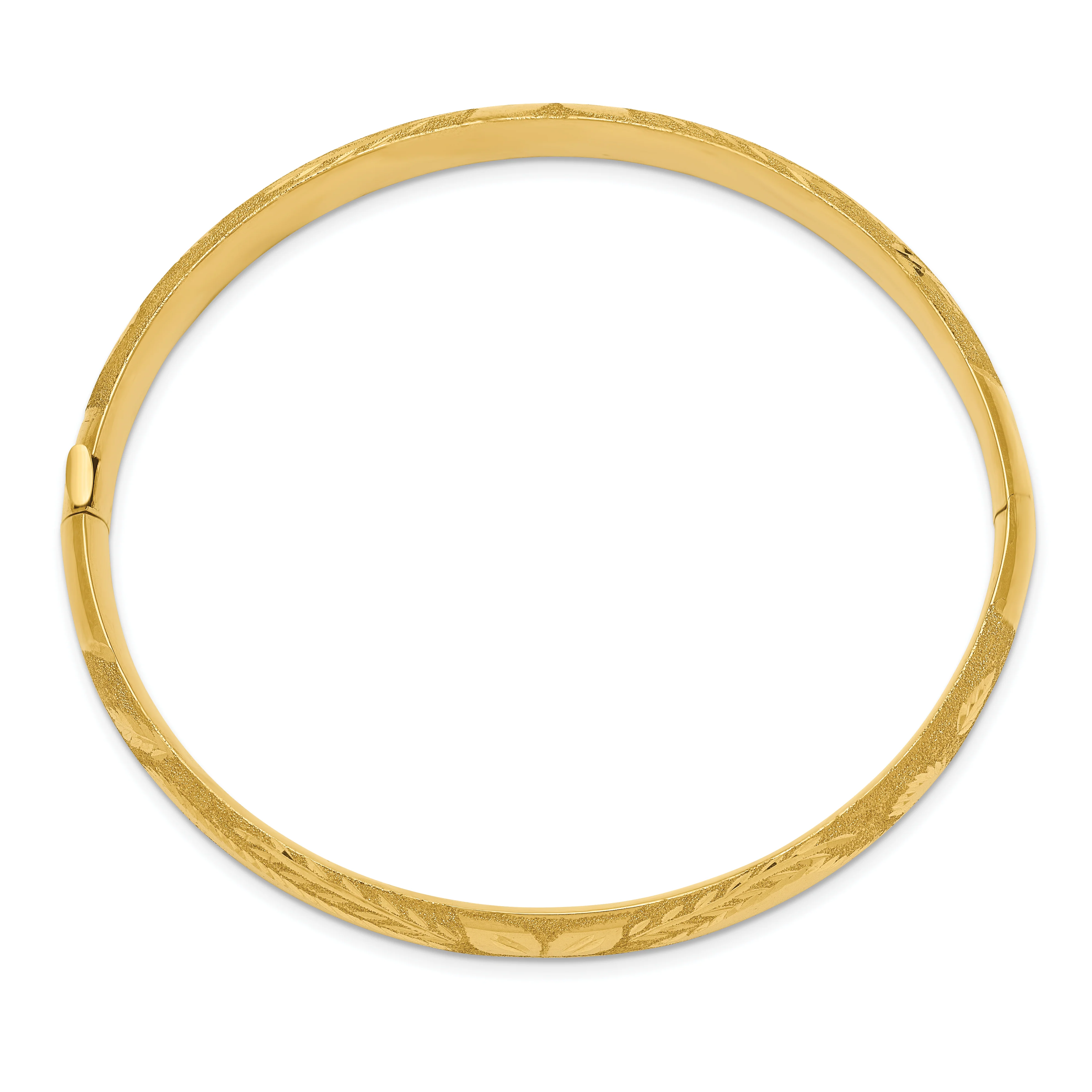 Brazalete Bangle 14K con Corte Láser de 5/16 - Image 2