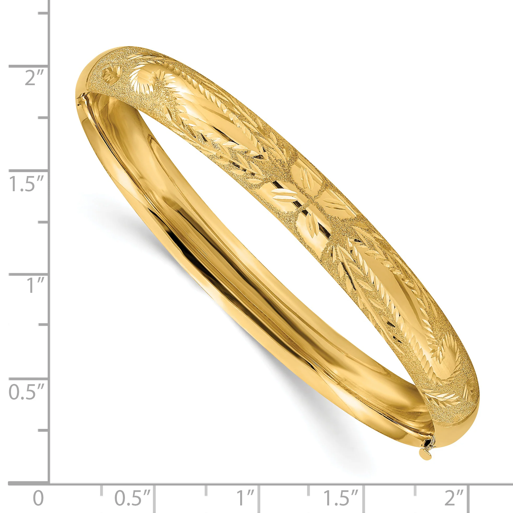Brazalete Bangle 14K con Corte Láser de 5/16 - Image 3