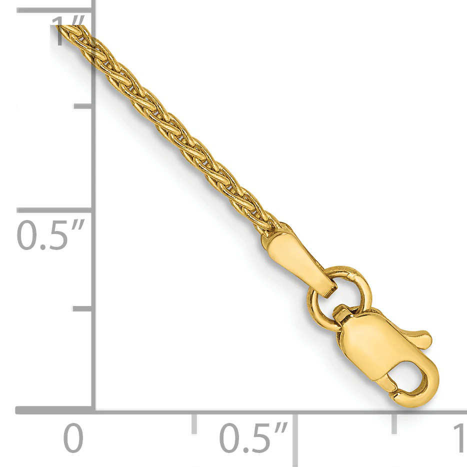 Pulsera Parisina de Trigo de 1.5mm en Oro Amarillo de 14k con Cierre de Langosta de 7 pulgadas - Image 2