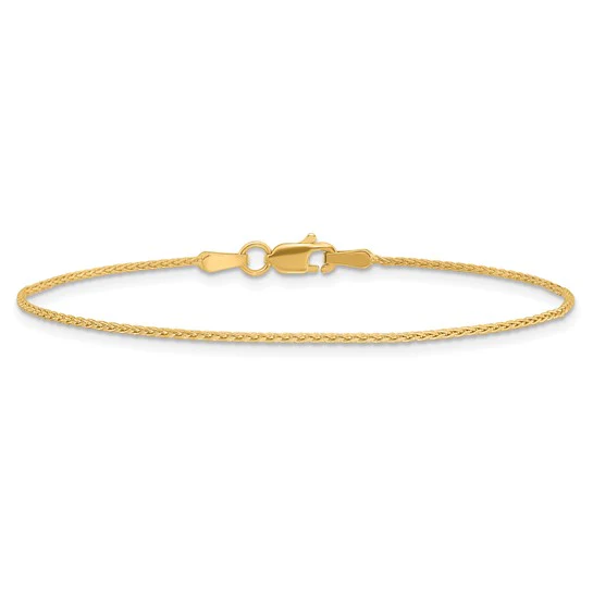Pulsera Parisina de Trigo de 1.2mm en Oro Amarillo de 14k con Cierre de Langosta de 8 pulgadas - Image 3