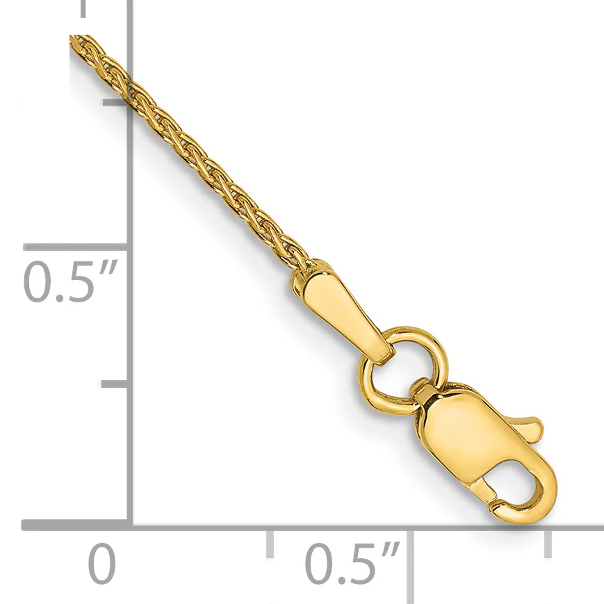 Pulsera de 7 pulgadas con eslabones tipo Trenza Parisina cortada con diamante de 1 mm en Oro Amarillo de 14k con Cierre de Langosta - Image 2