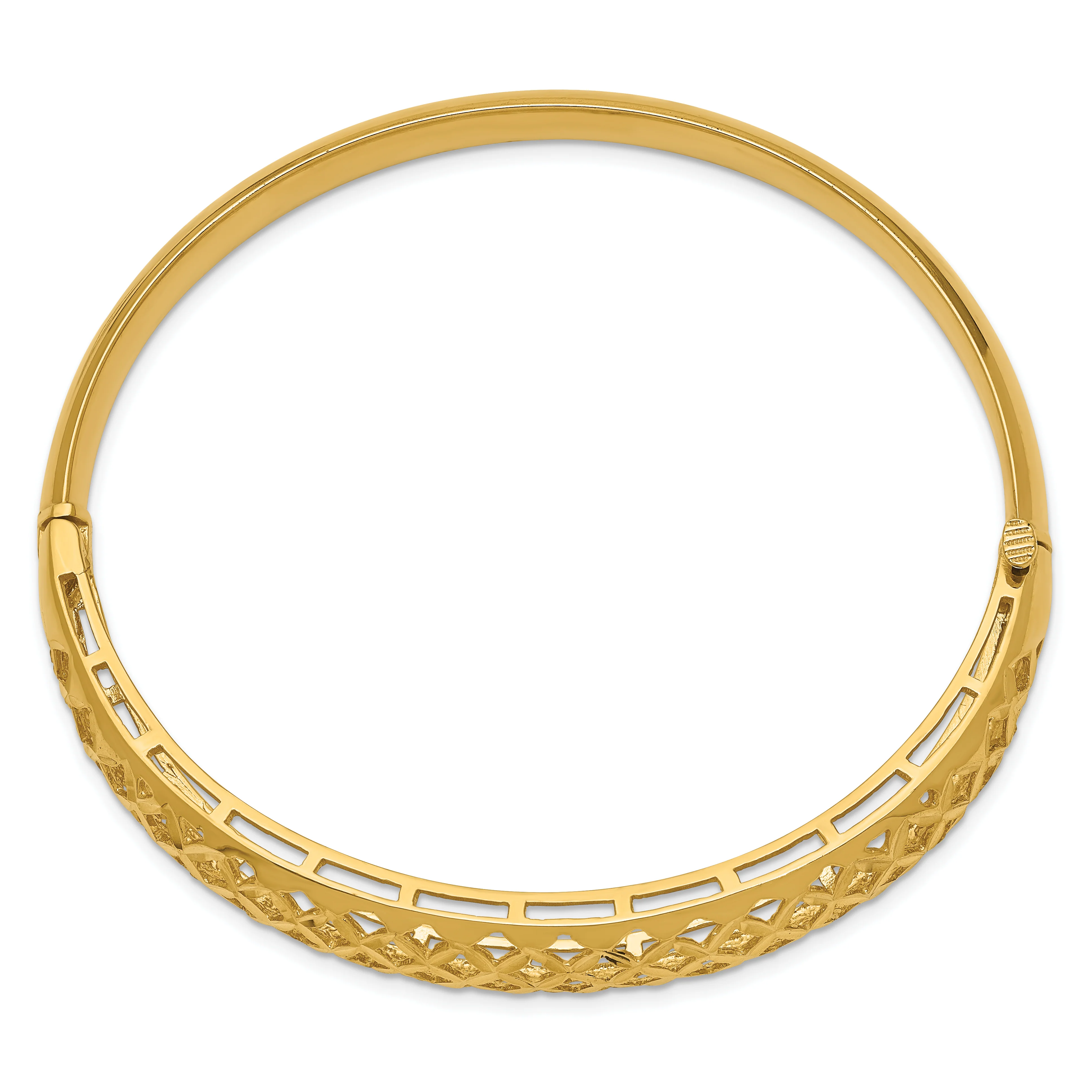 Brazalete Bangle Graduado con Tejido Elegante 14K Oro Amarillo - Image 2