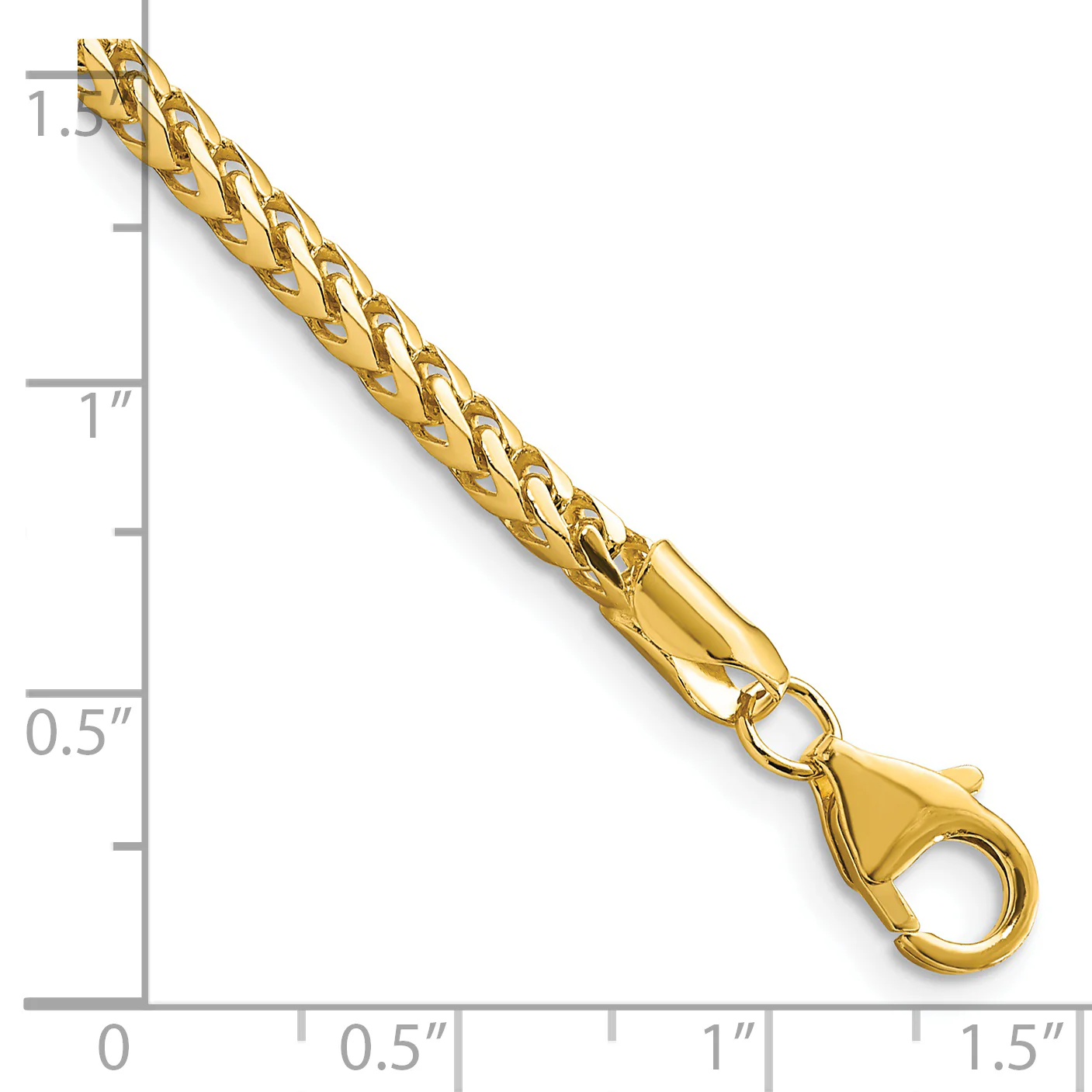 Pulsera Franco de 14k de 8 pulgadas con Cierre de Langosta Elegante de 3 mm - Image 3