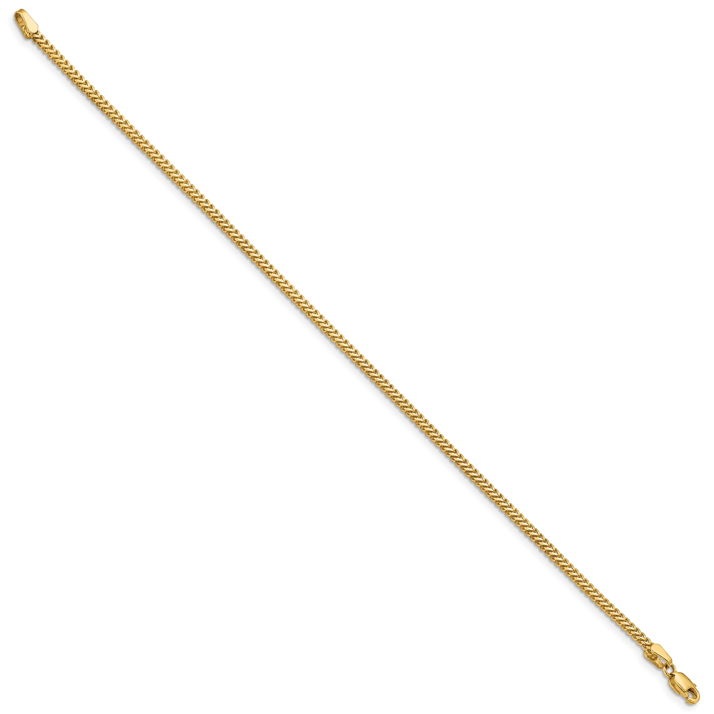 Pulsera Franco de Oro Amarillo de 14K de 7 pulgadas y 1.5mm con Cierre de Langosta - Image 2