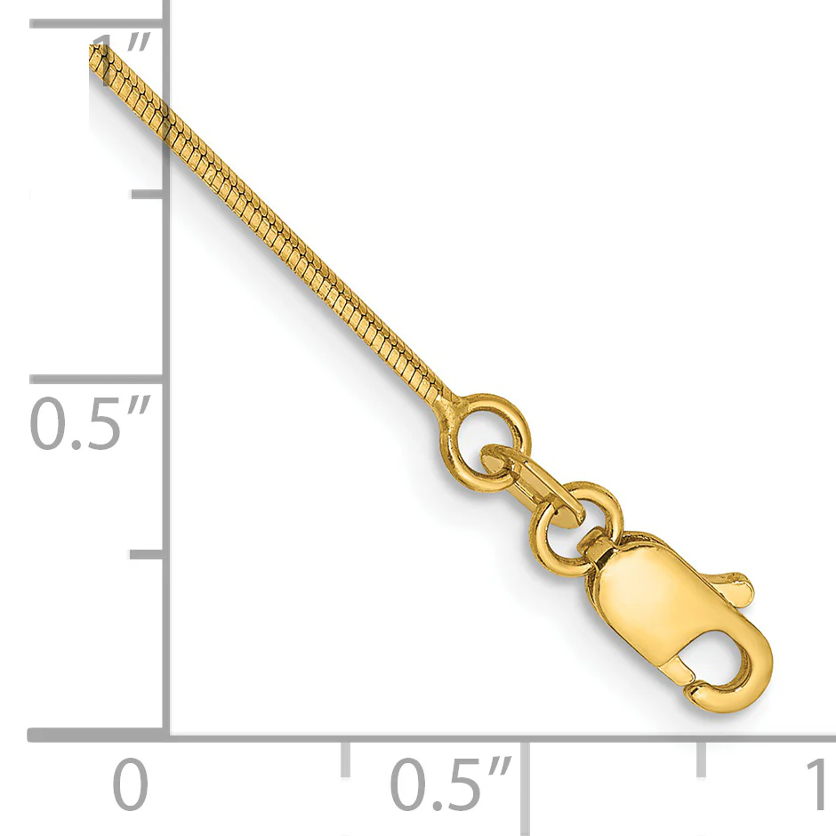 Pulsera de Cadena Serpiente Octagonal de 14k de 7 pulgadas y 0.8 mm con Cierre de Langosta - Image 2