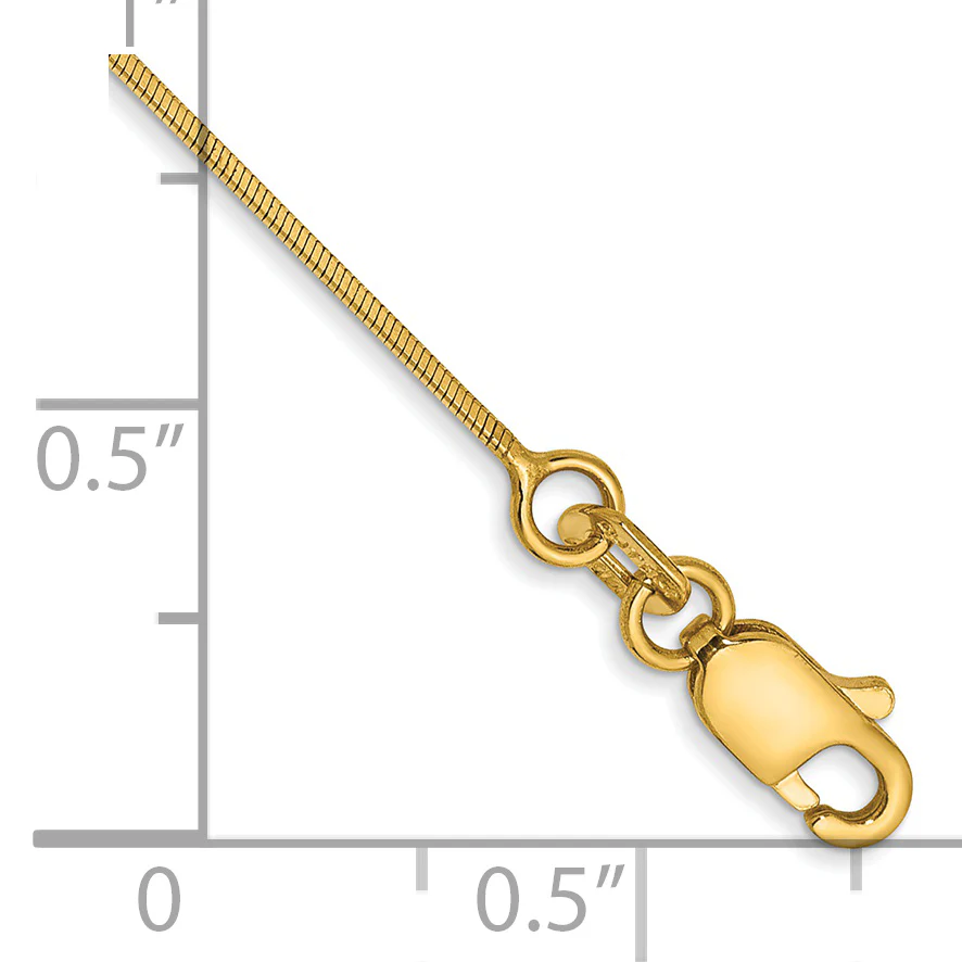 Pulsera de Cadena Serpiente Octagonal de 14k de 7 pulgadas y 0.6 mm con Cierre de Langosta - Image 2