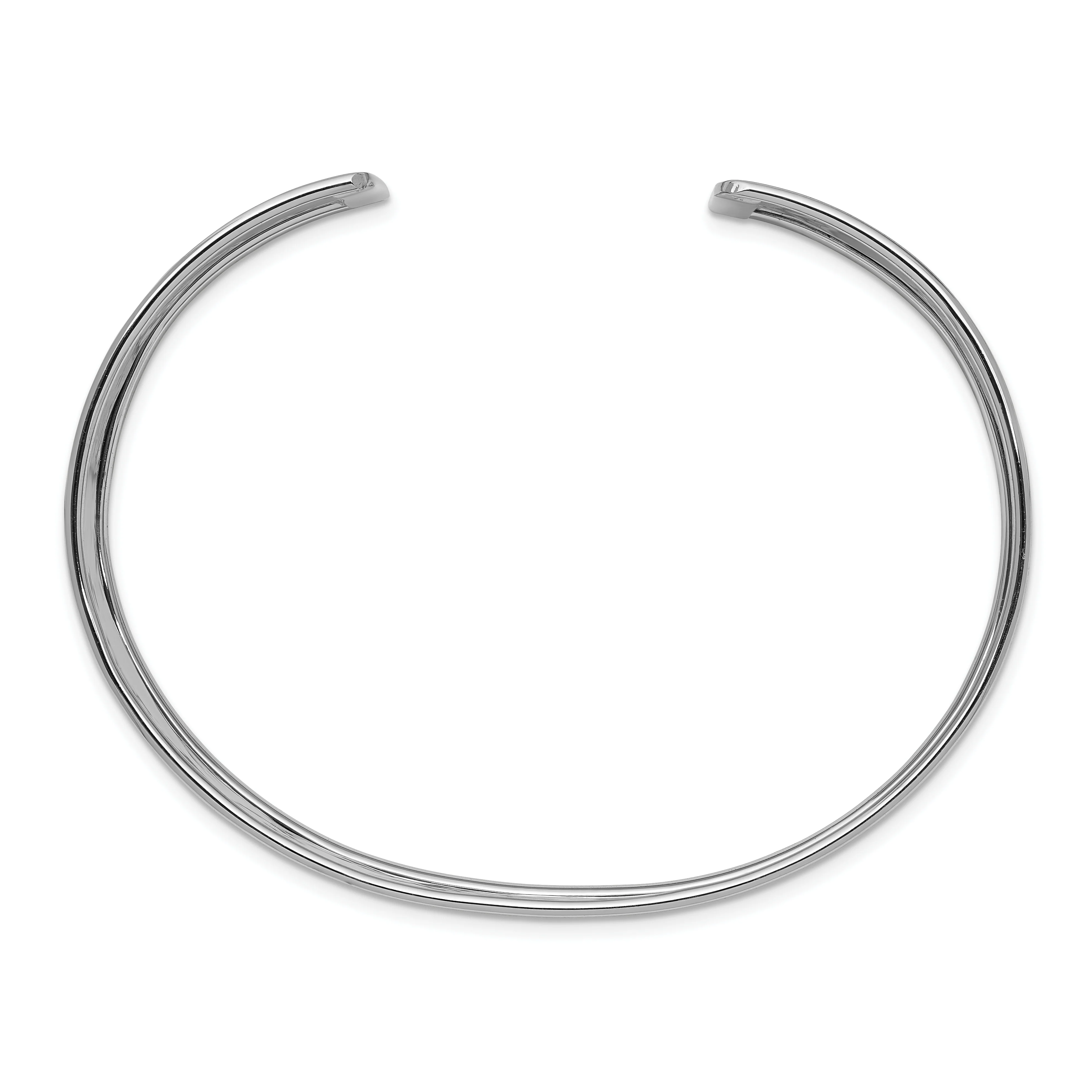 Brazalete Cuff de Oro Blanco de 14K (19 mm) con Acabado Martillado y Pulido - Image 2