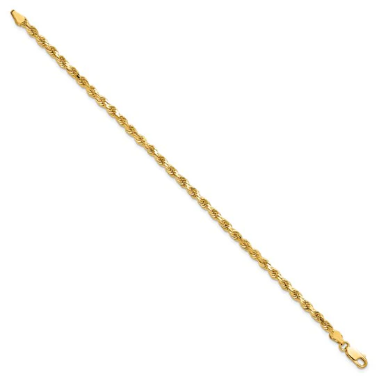 Cadena de Cuerda Cortada Diamante de 3.5mm en Oro Amarillo de 10k - Image 2
