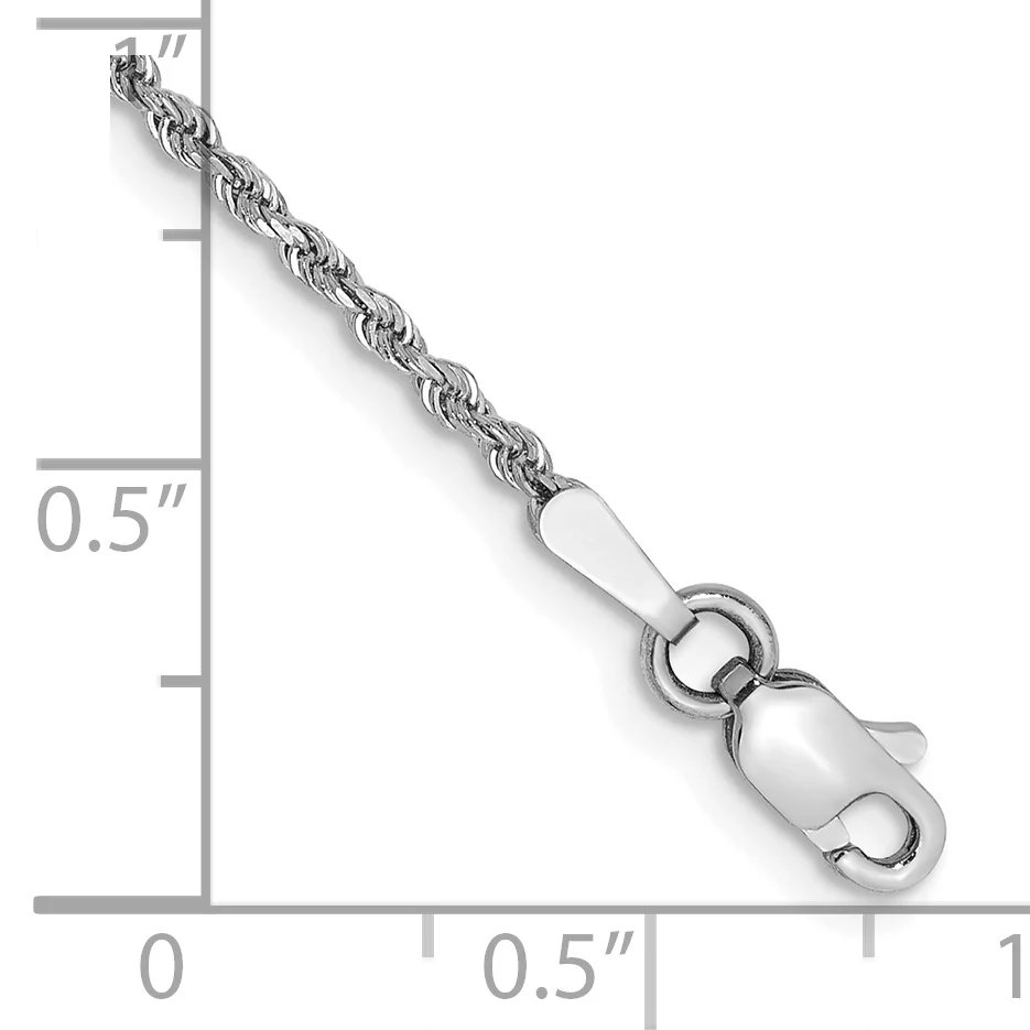 Cadena de Reloj de 10k en Oro Blanco 1.5mm Cortada con Diamante en Estilo Cordón - Image 2