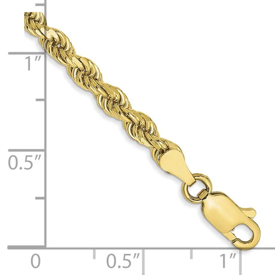 Cadena de Cuerda Cortada Diamante de 3.5mm en Oro Amarillo de 10k - Image 5