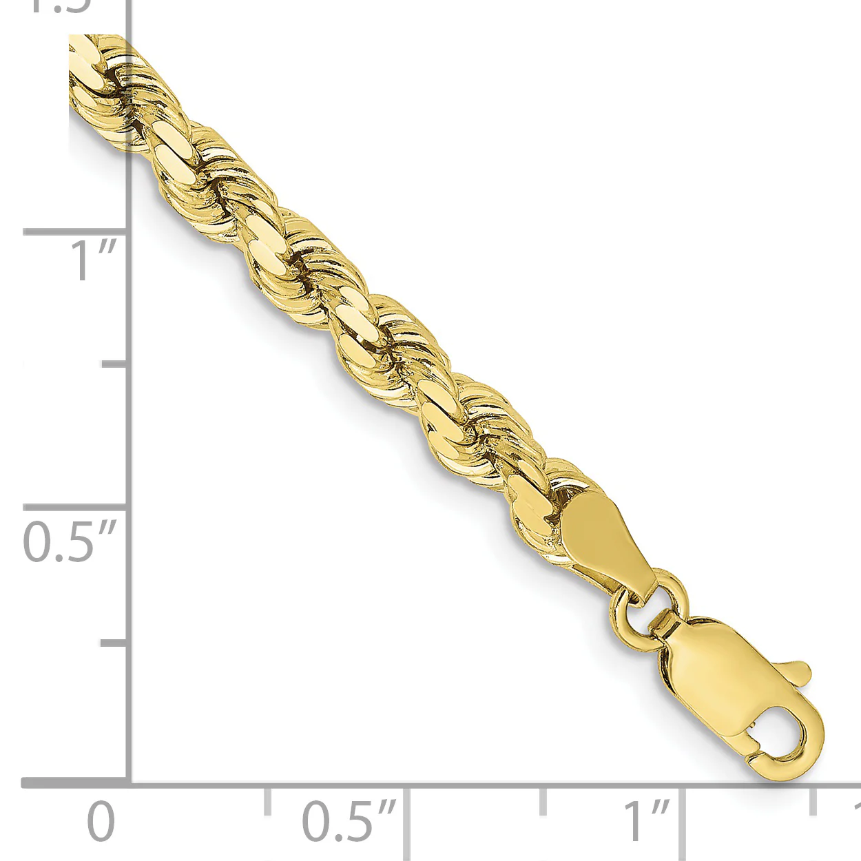 Cadena de Cuerda Cortada Diamante de 4.25mm en Oro Amarillo de 10k - Image 2