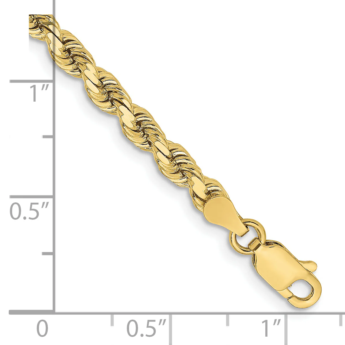 Cadena de Cuerda Cortada Diamante de 3.75mm en Oro Amarillo de 10k - Image 2