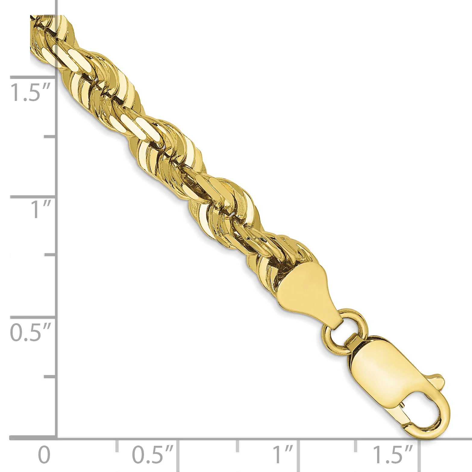 Cadena de Cuerda Cortada con Diamante de 10k de 5.5mm - Image 2