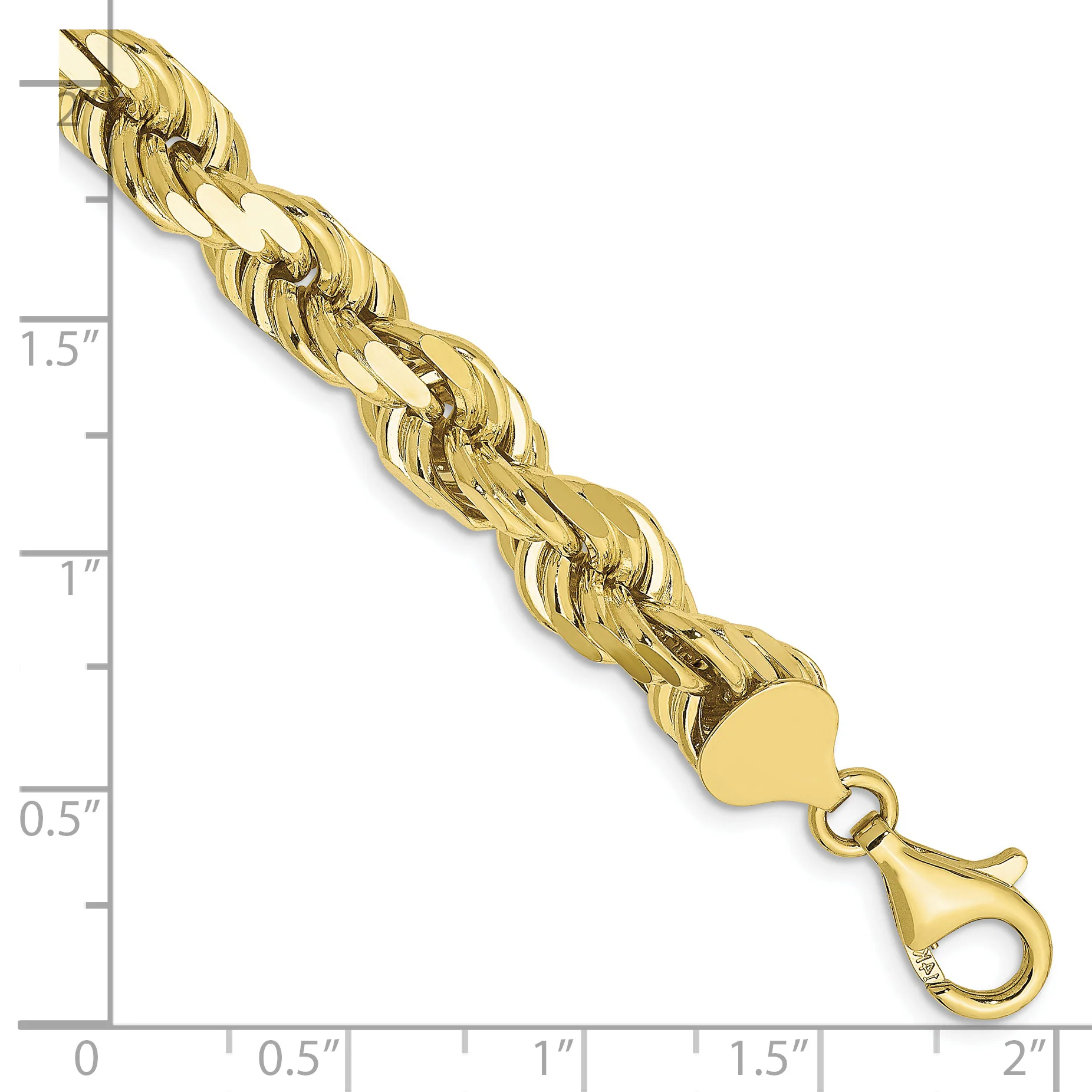 Cadena de Cuerda Cortada con Diamante de 10k de 8mm - Image 2