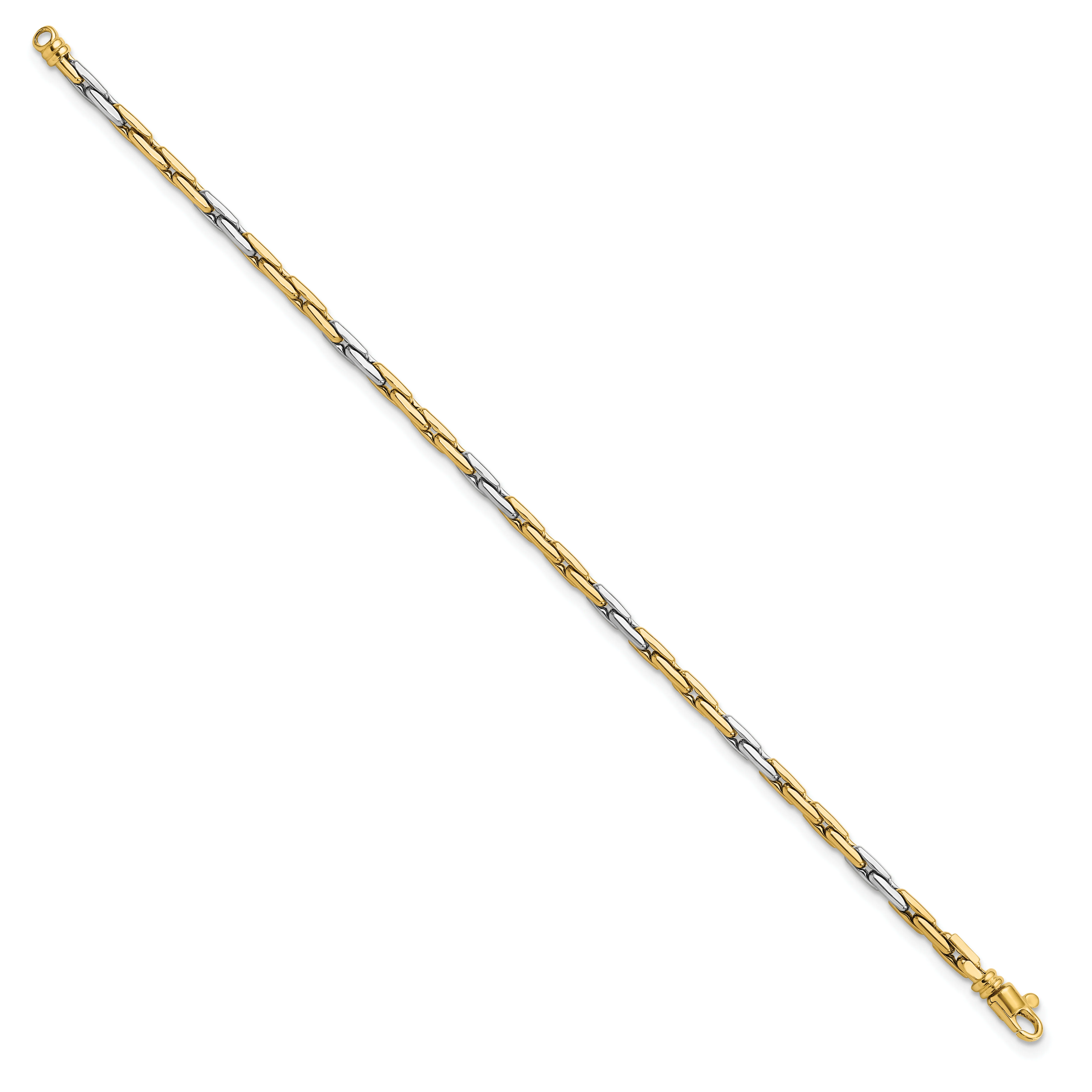 Pulsera Elegante de Eslabones en 14K Bicolor Pulido de 7.5 Pulgadas - Image 2
