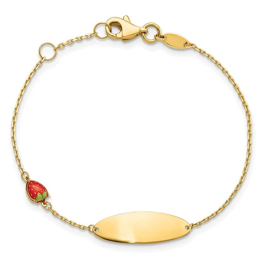 Pulsera ID de 14K con Fresa Esmalte para Bebé de 5.5in con Extensión de 0.5 Pulgadas - Image 4