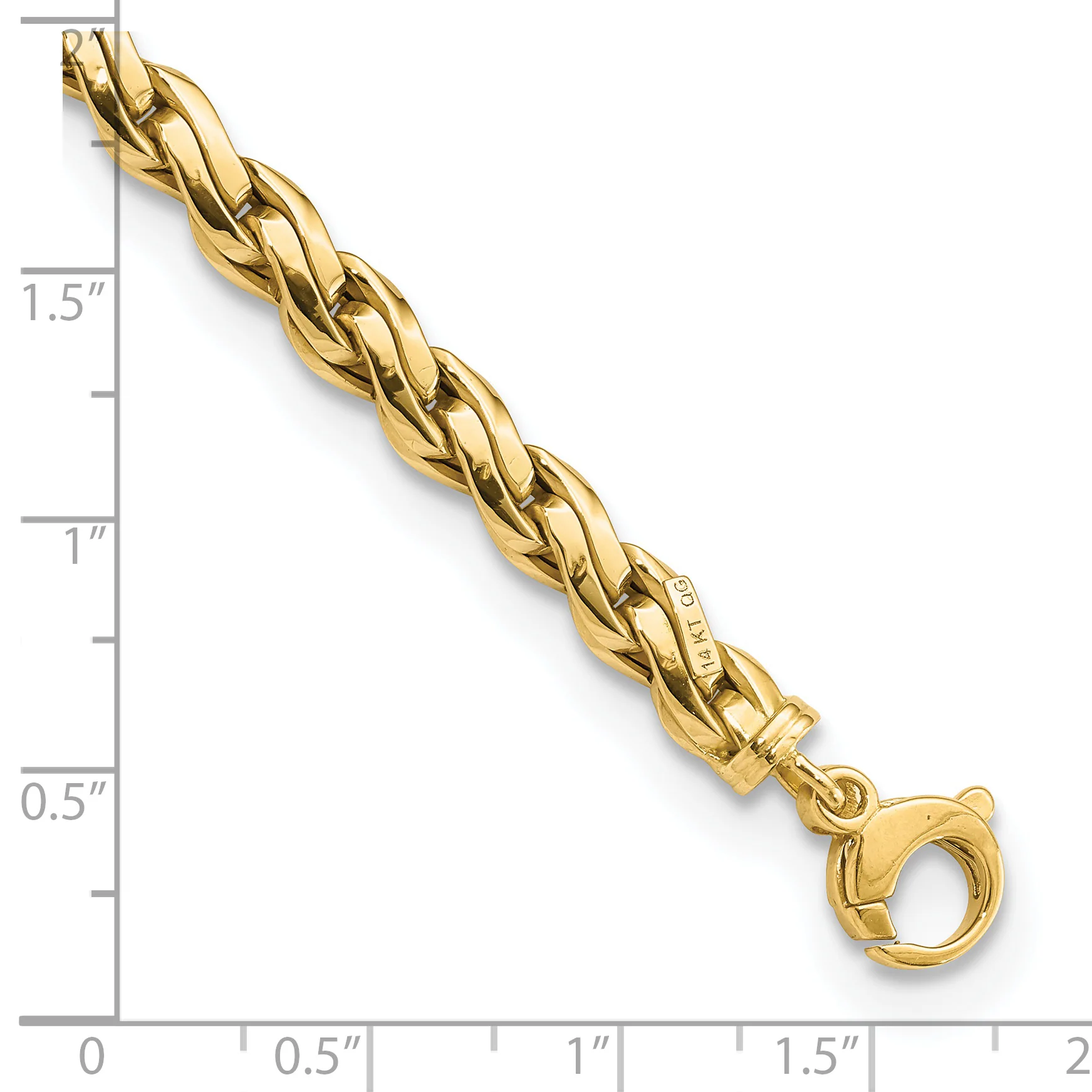 Pulsera 14K Pulida de Enlace Elegante 7.5 Pulgadas - Image 3